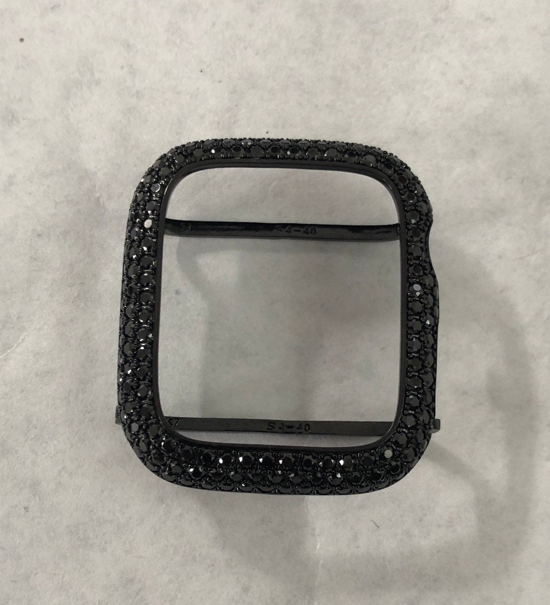 Series 2-10 Black on Black Apple Watch Cover Lab Diamond Bezel Case 38mm 40mm 41mm 42mm 44mm 45mm 46mm 49mm Apple Watch Cover Iwatch Candy
