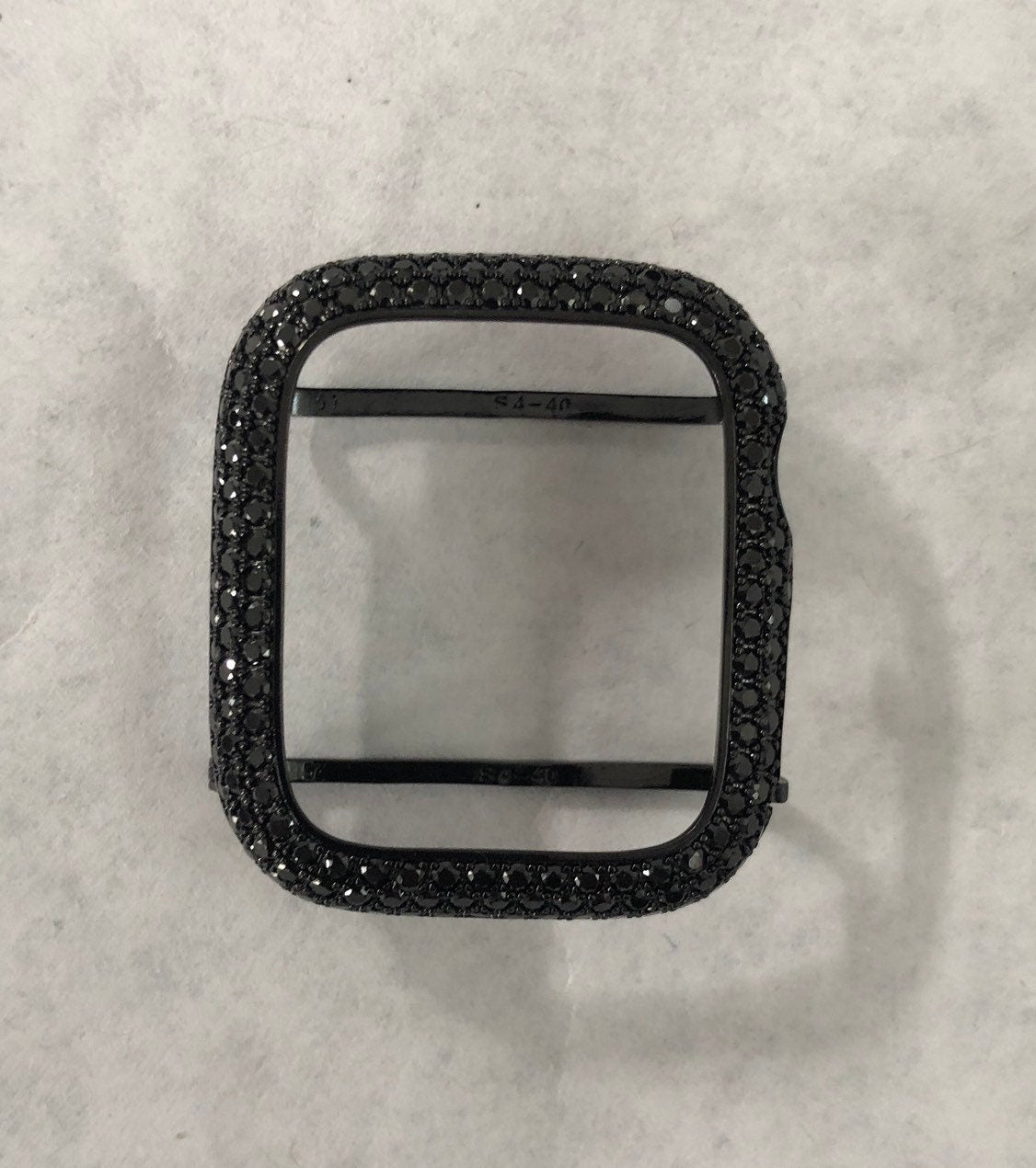 Designer Black on Black Apple Watch Case, Smartwatch Lab Diamond Bezel Apple Watch Cover 38mm-49mm Iwatch Candy Bling Iphone Watch Cover