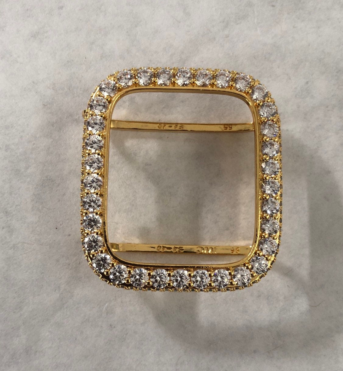 Yellow Gold Apple Watch Case Lab Diamond Bezel 3.5mm Apple Watch Cover Iwatch Band Bling 38mm 40mm 41mm 42mm 44mm 45mm Series 2-9 Gift