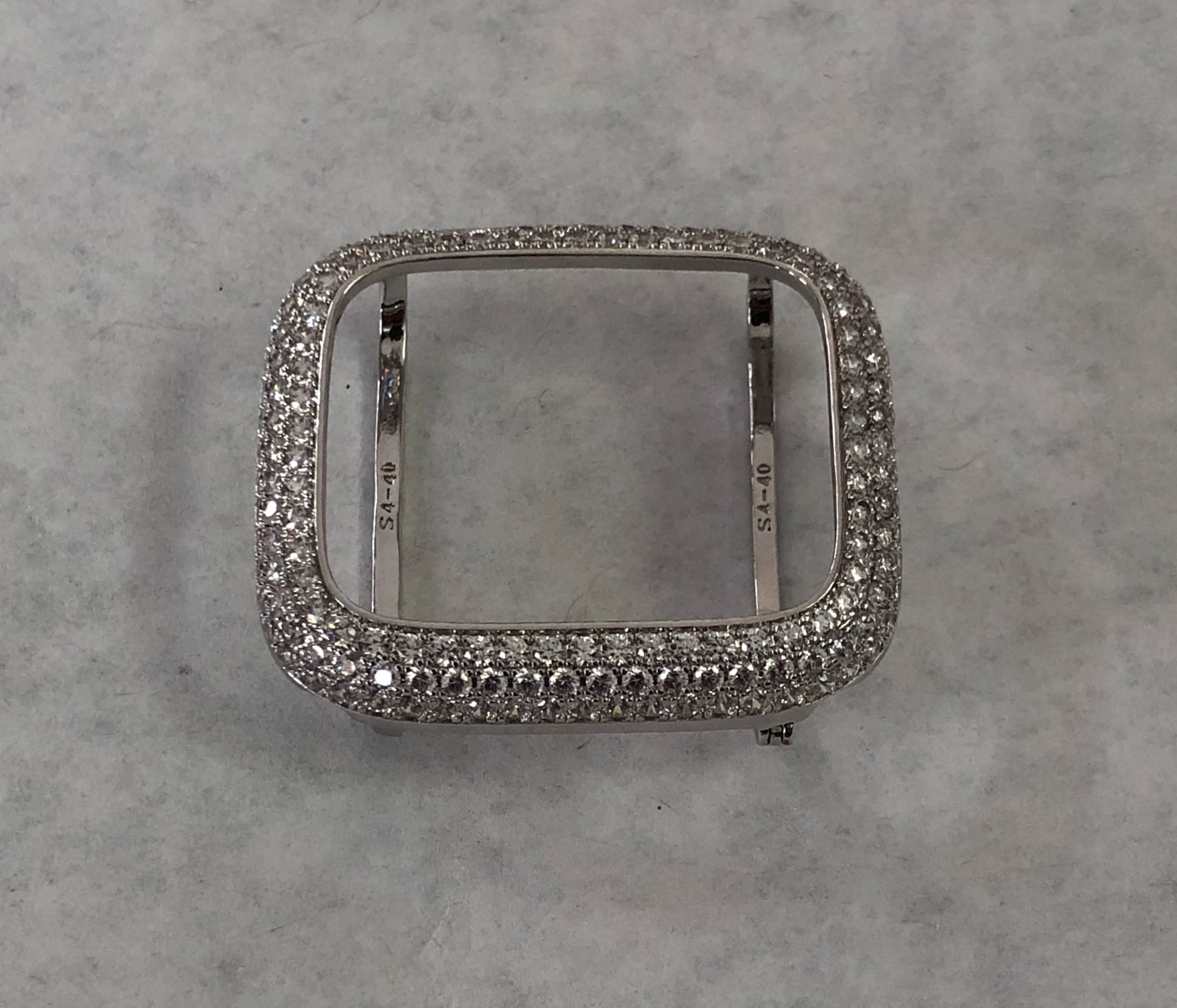 Series 9 Apple Watch Band Woman Silver and or Apple Watch Cover Lab Diamond Bezel Bling 38mm 40mm 41mm42mm 44mm 45mm 49mm Ultra