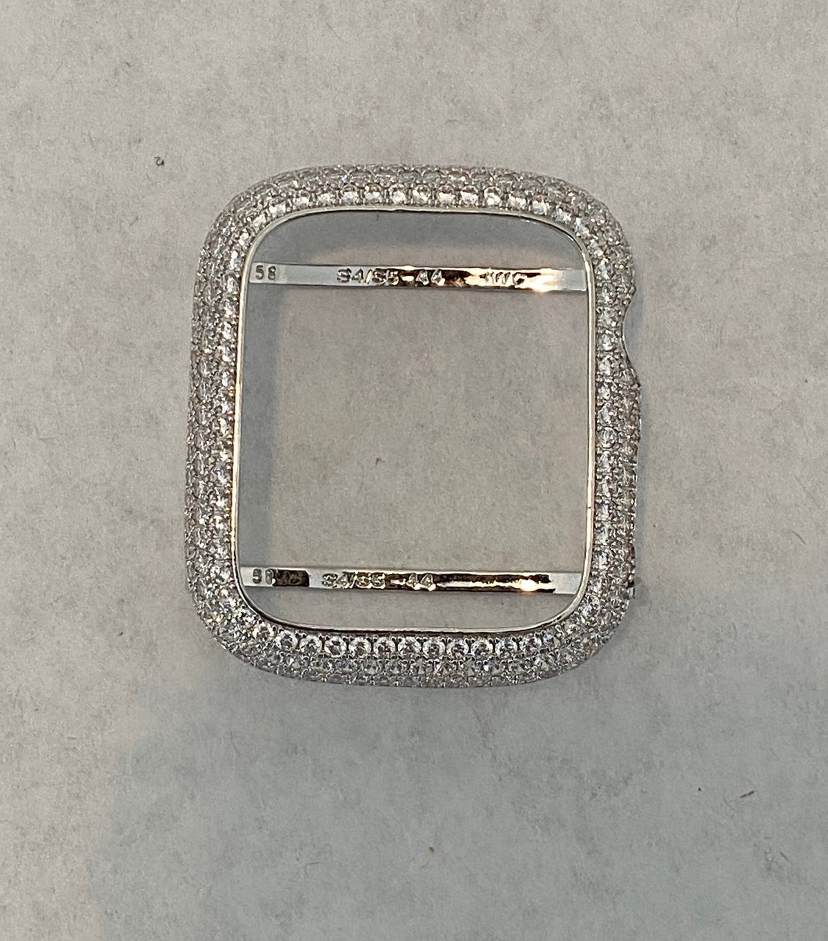 Series 10-11 Apple Watch Band Silver Stainless Steel 38mm-49mm Ultra & or Apple Watch Case Lab Diamond Bezel Iphone Watch Cover Bling