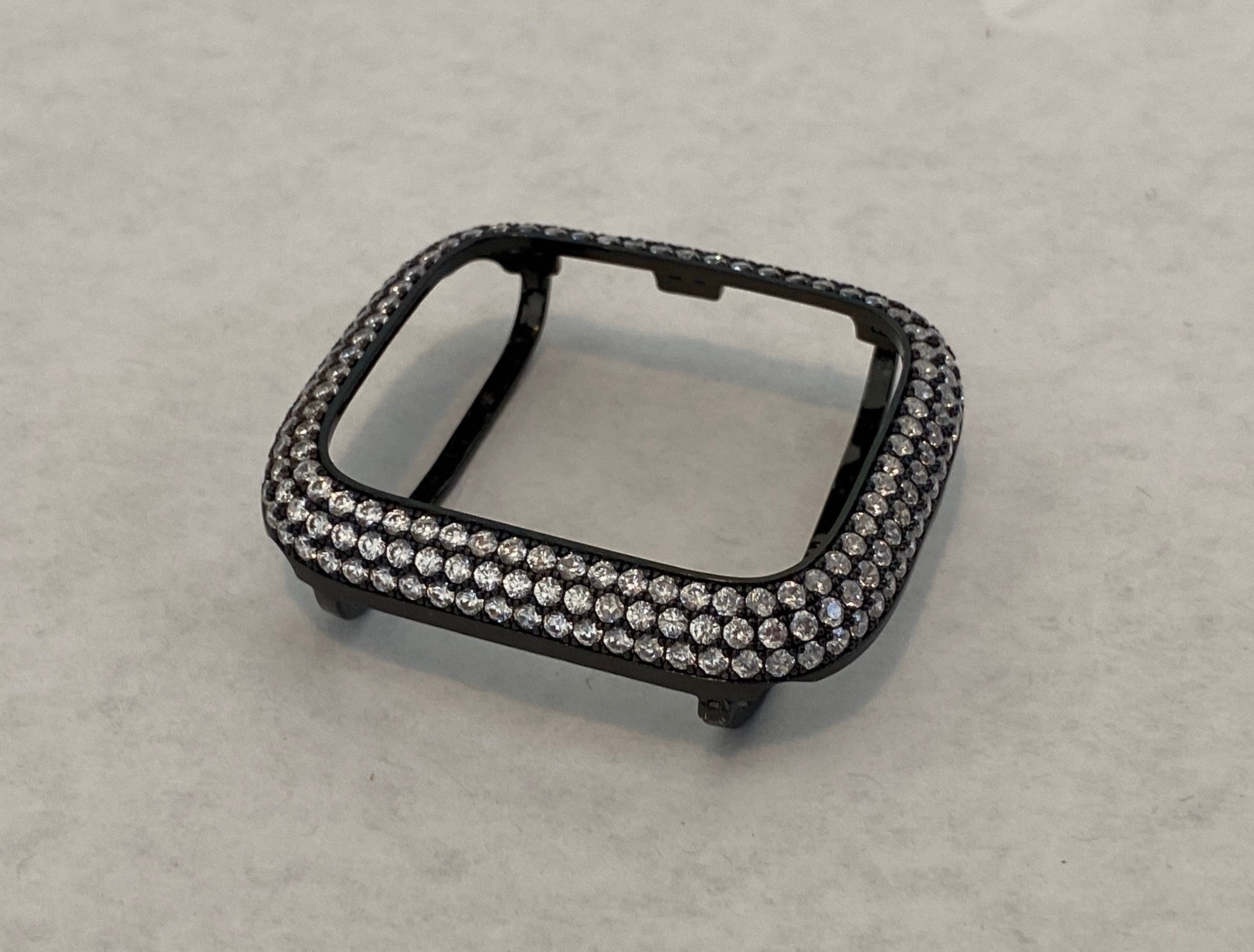 Series 2-9 Black Apple Watch Band Crystals & or Apple Watch Cover Lab Diamond Bezel Apple Watch Case Iwatch Candy Bling 38mm-49mm
