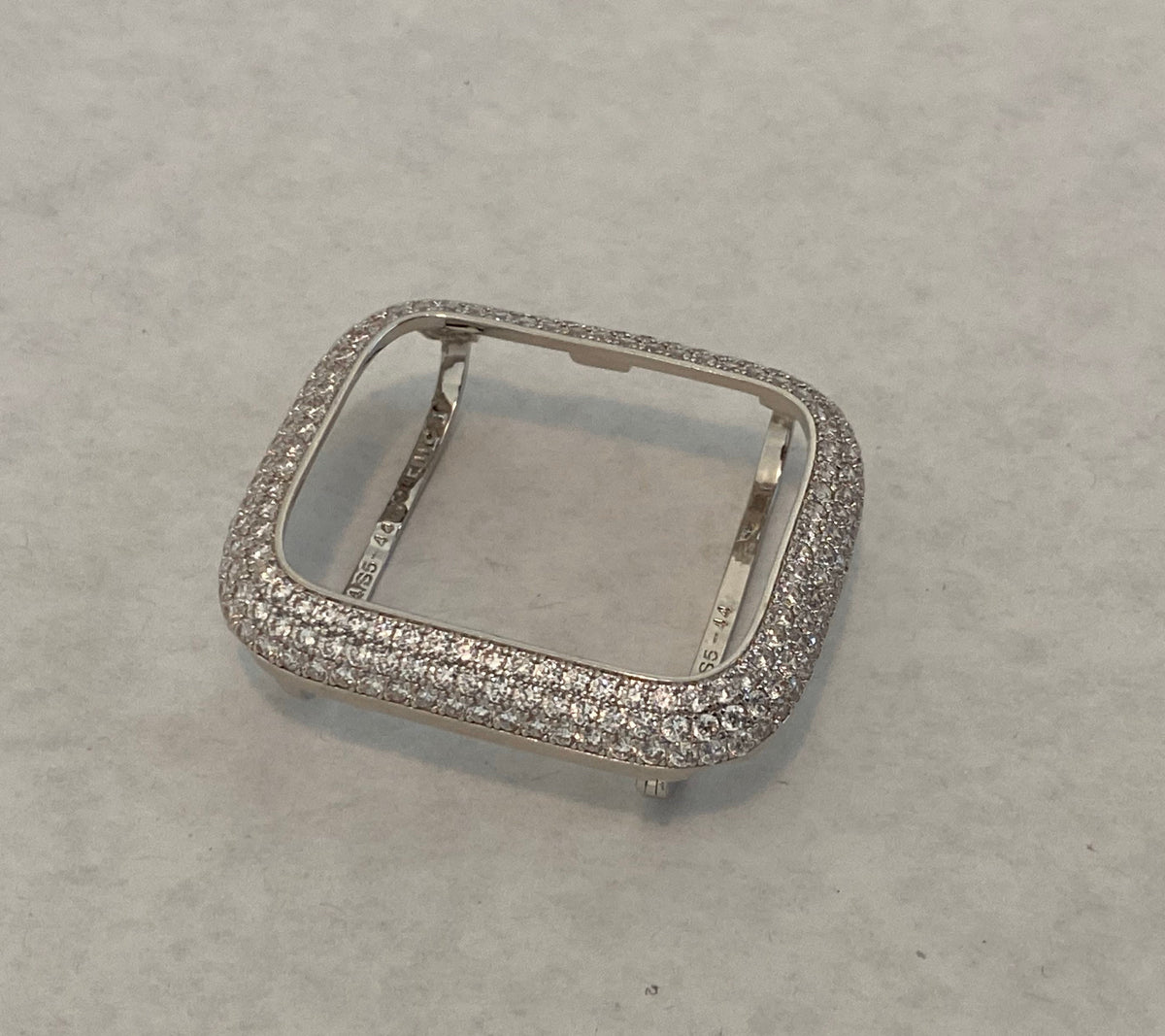Mens Apple Watch Band Silver 42mm 44mm 45mmn 46mm 49mm Ultra Stainless Steel & or Apple Watch Cover Lab Diamond Bezel Iwatch Bling Series 11