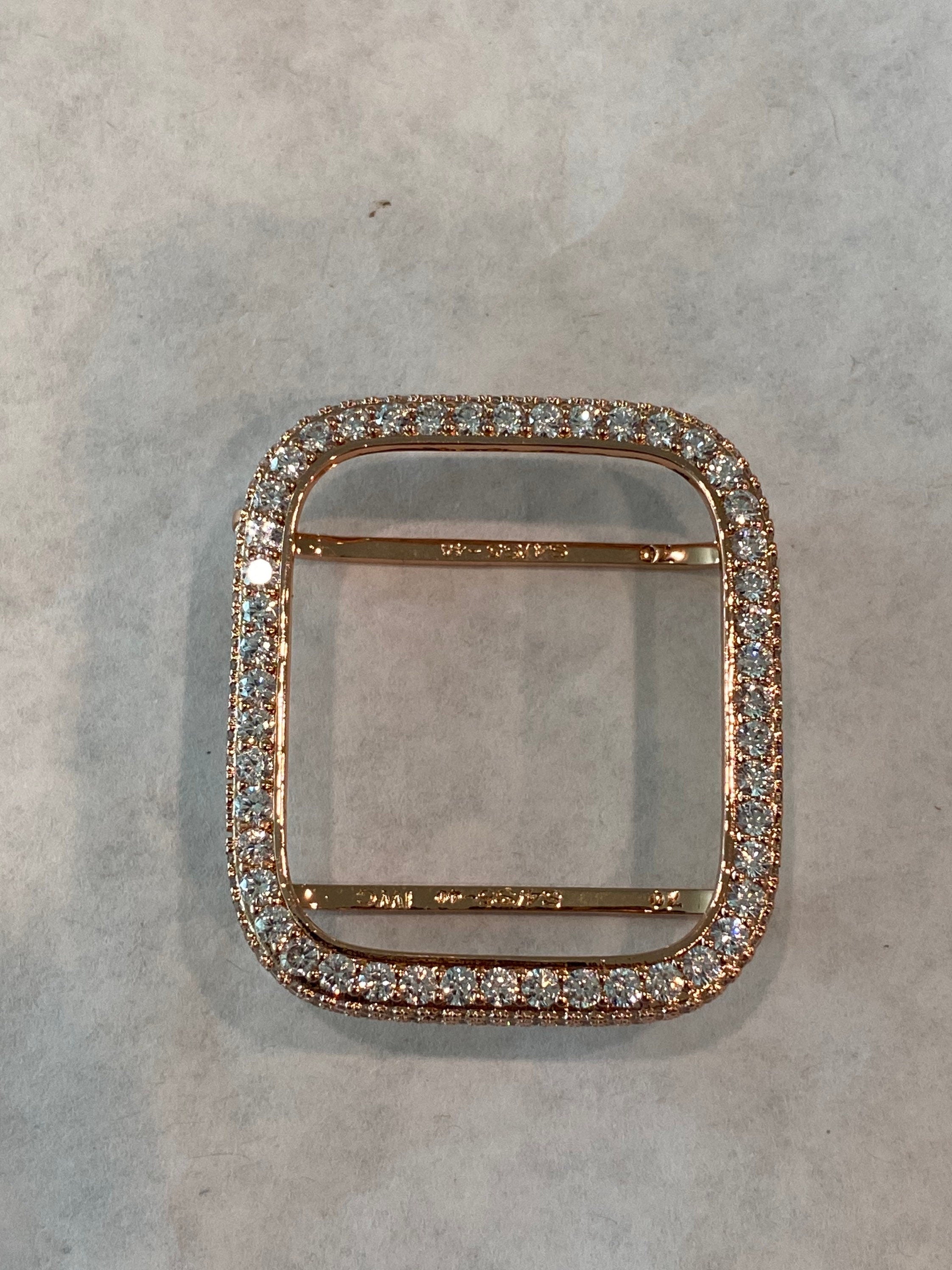 Apple Watch Cover Rose Gold Womens Lab Diamond Bezel Iphone Watch Case 38mm - 49mm Ultra Iwatch Cover Bling Series 11