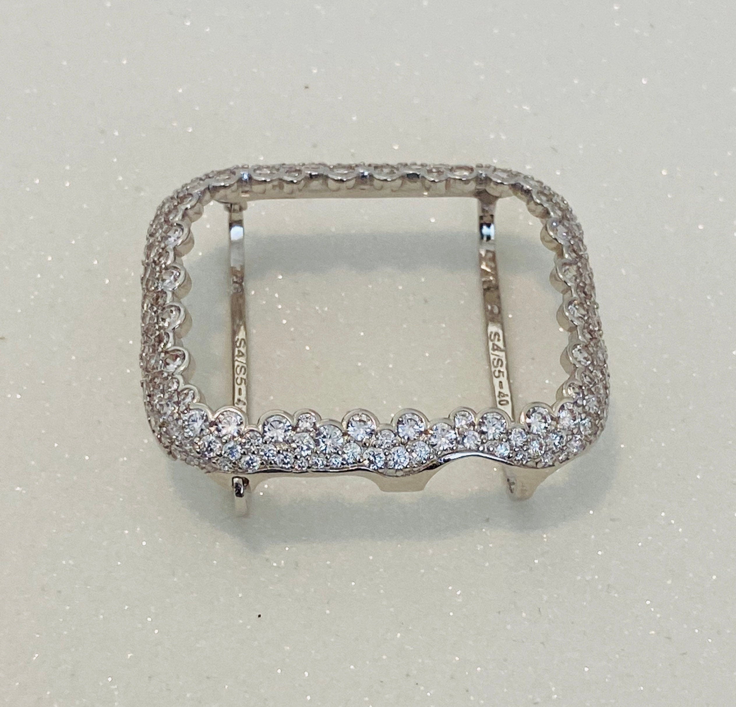 Series 10 Apple Watch Cover 41mm 45mm 49mm Ultra Silver Lab Diamond Bezel Case 38mm 40mm 42mm 44mm Smartwatch Bumper Bling Series 2-10
