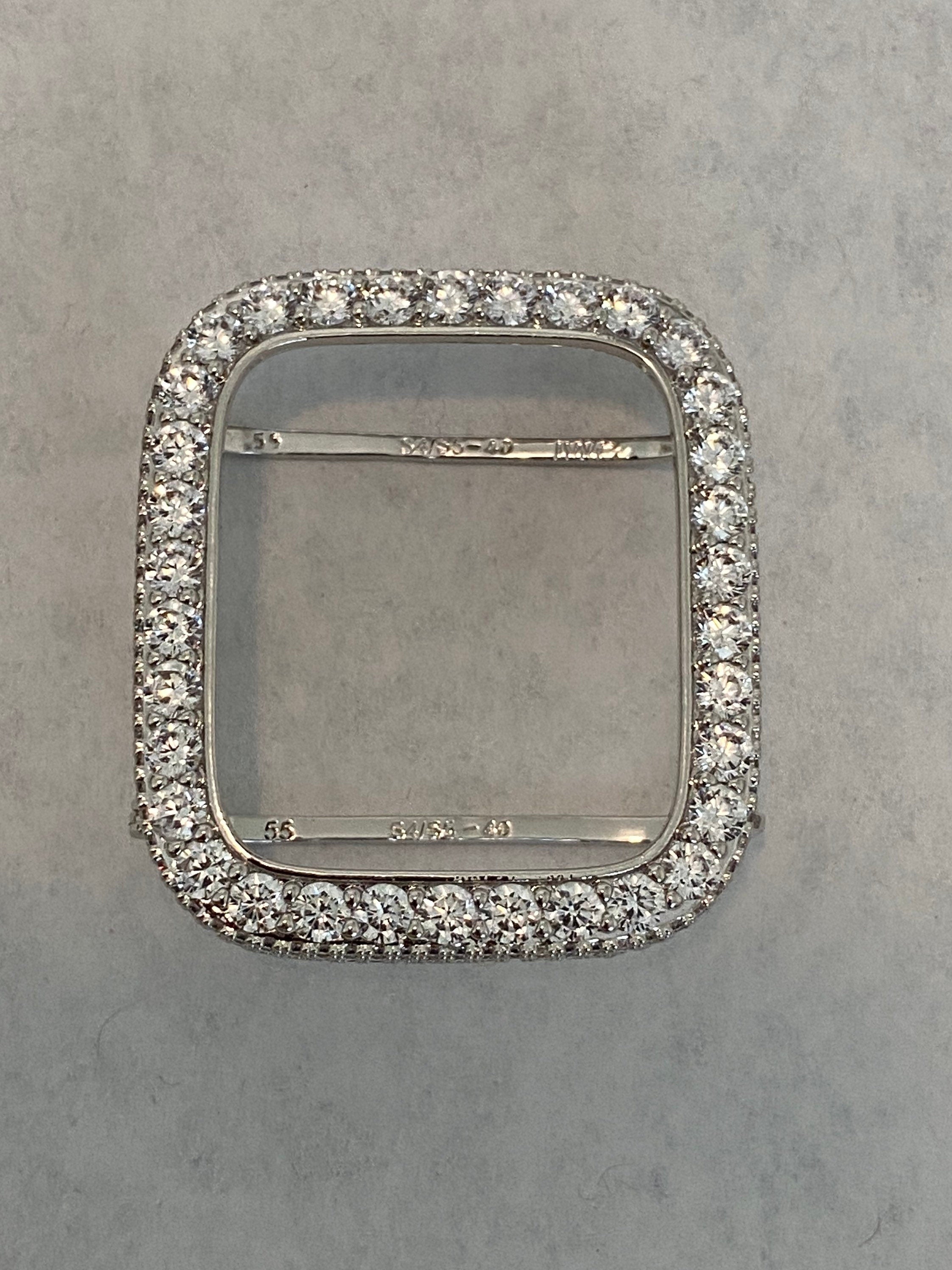 Series 2-9 Apple Watch Band Silver Crystals & or Lab Diamond Bezel Cover 38mm 40mm 41mm 42mm 44mm 45mm Smartwatch Bumper