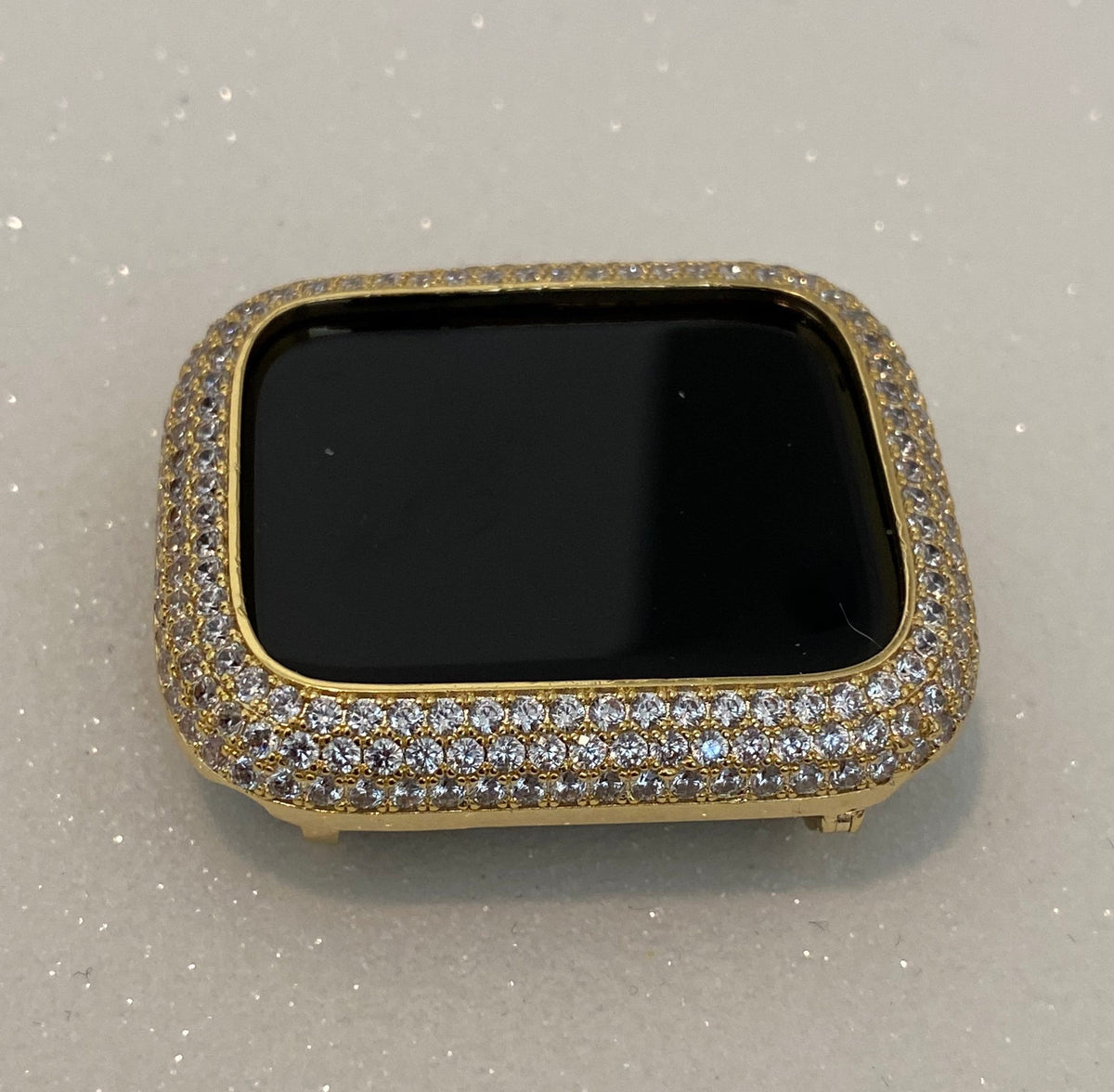 Custom Gold Apple Watch Case Lab Diamond Bezel 38-49mm Ultra Apple Watch Cover Bumper Iwatch Candy Bling Series 2-11 SE Iphone Watch Cover