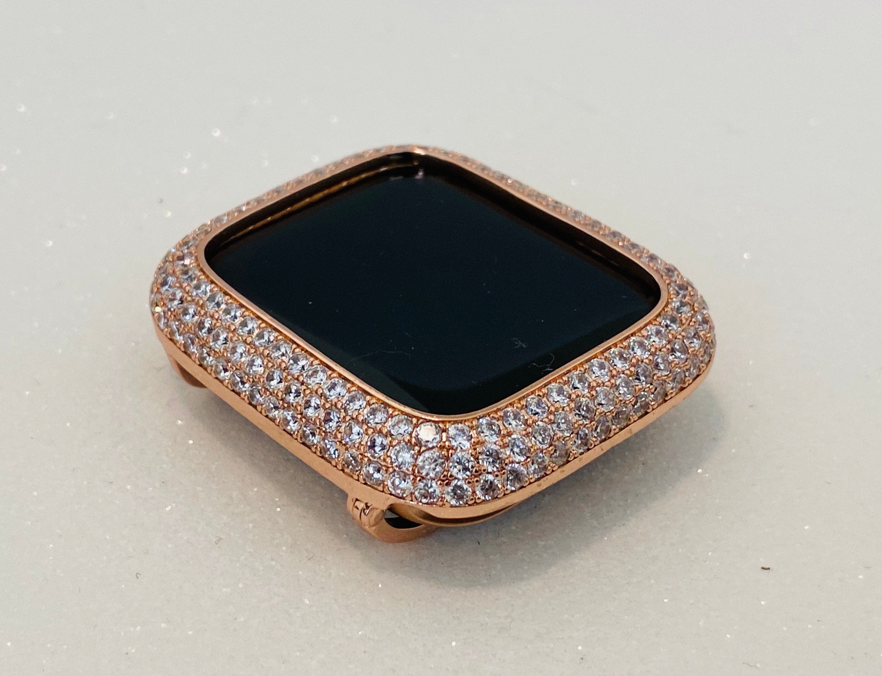 Rose Gold Apple Watch Case 38mm 40mm 41mm 42mm 44mm 45mm 49mm Ultra Apple Watch Cover Lab Diamond Bezel Bling Series 2-11 SE