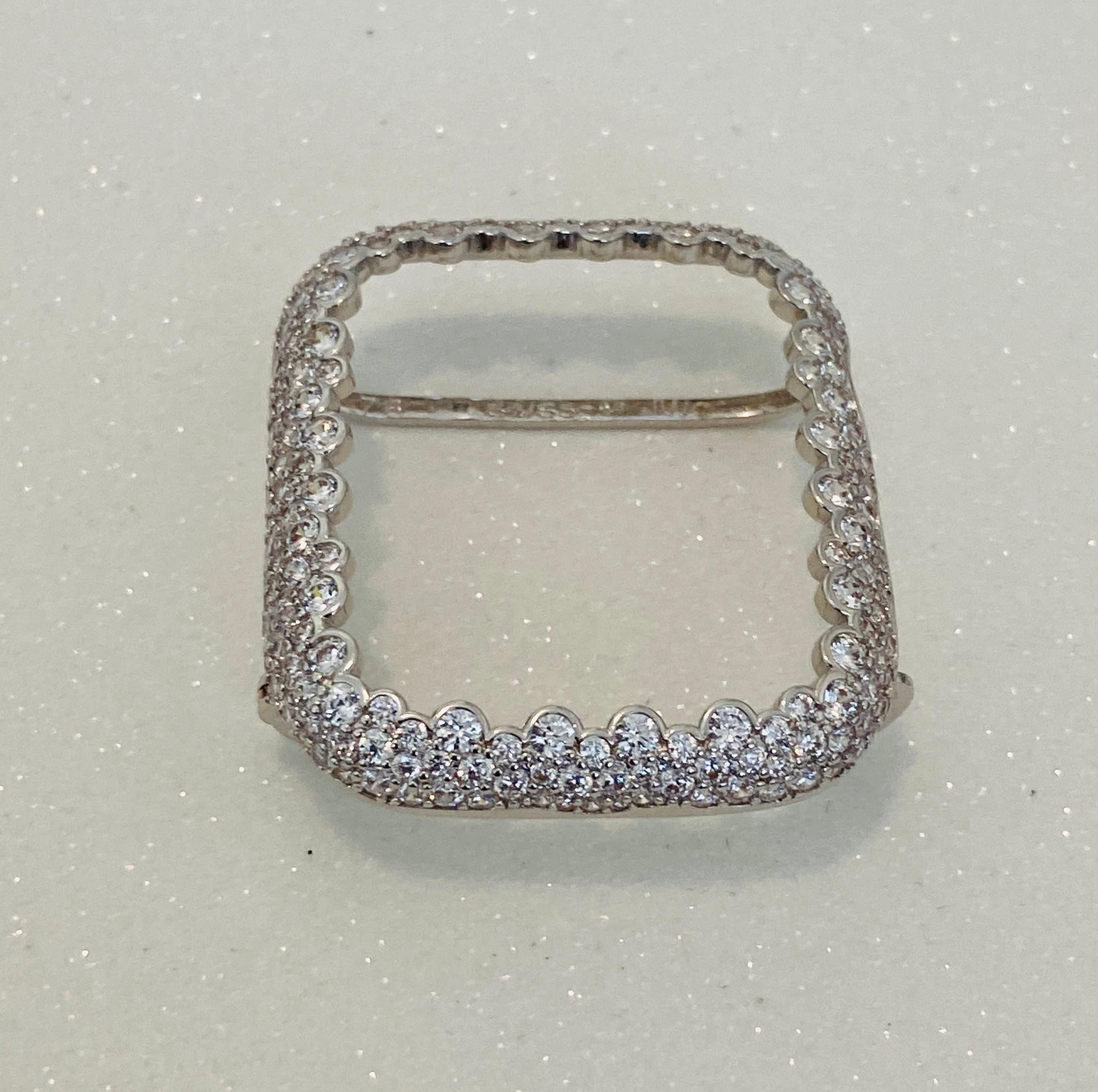Series 10-11 Apple Watch Cover 41mm 45mm 49mm Ultra Silver Lab Diamond Bezel Case 38mm 40mm 42mm 44mm Smartwatch Bumper Bling Series 2-10