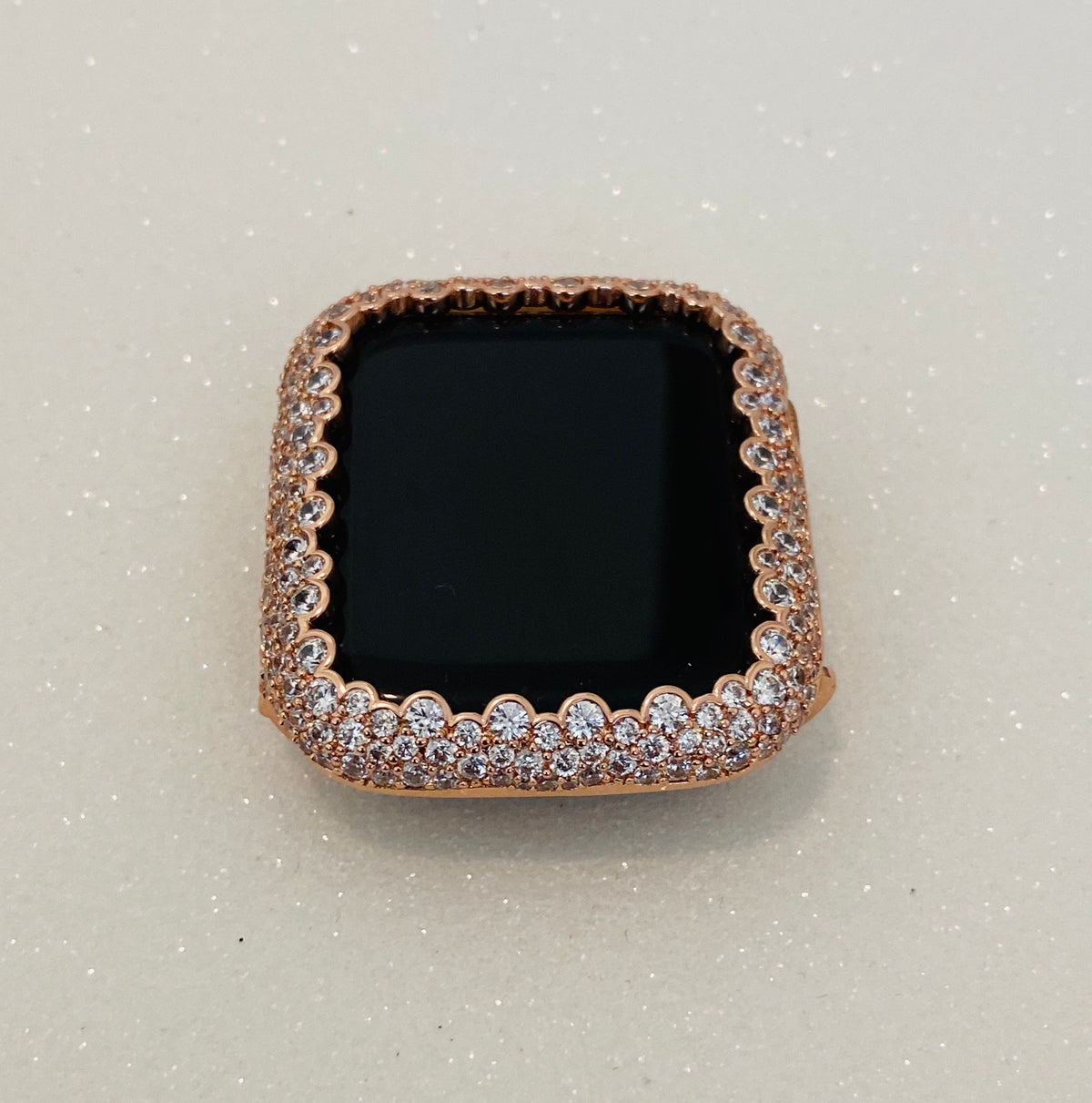 Rose Gold Apple Watch Case with Lab Diamond for Iphone Watch Designer Iwatch Cover Protector 38mm-49mm Ultra Iwatch Candy Bling Series 10-11