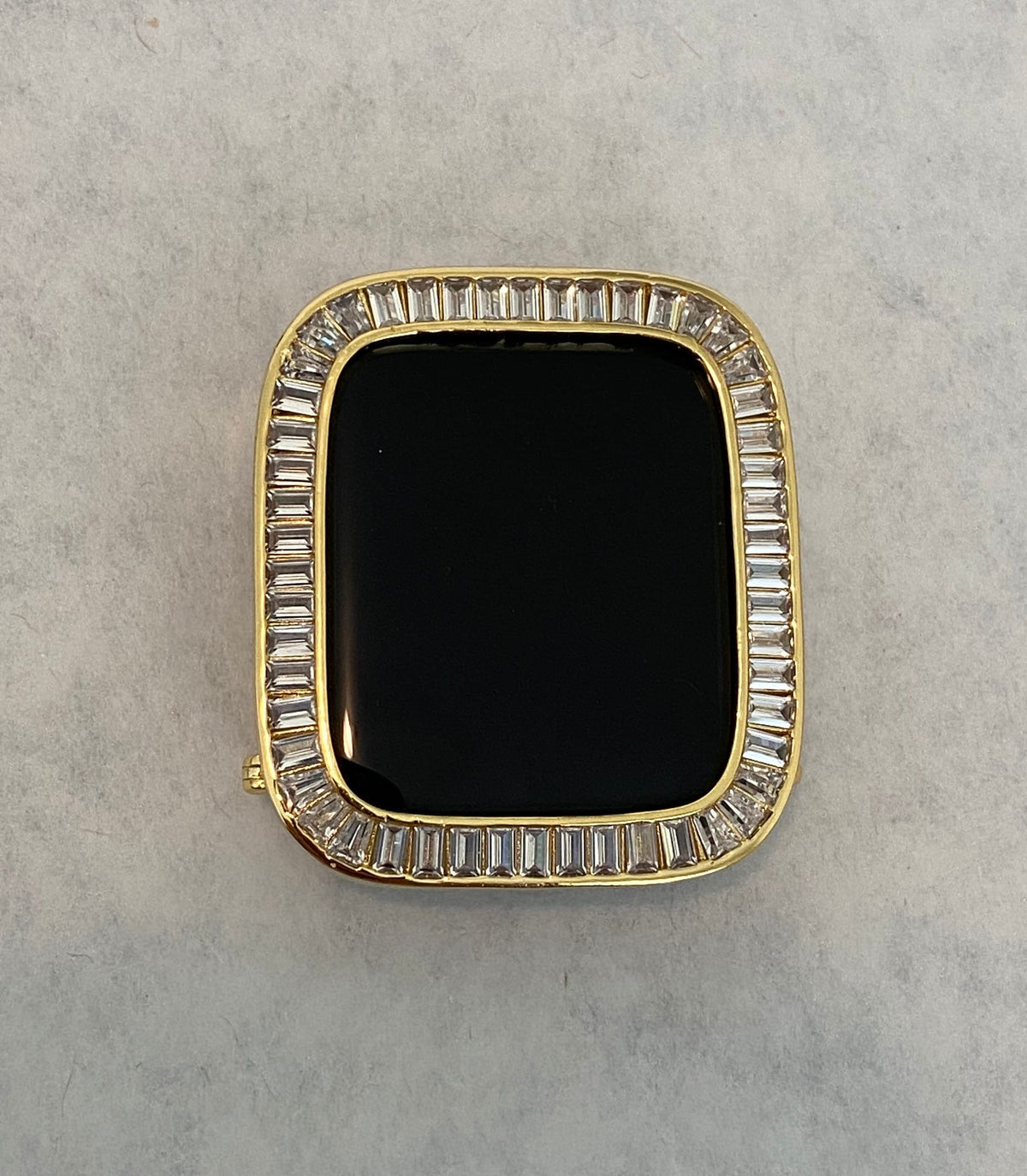 Series 2-11 Apple Watch Cover Yellow Gold Lab Diamond Bezel 38mm-46mm Iphone Watch