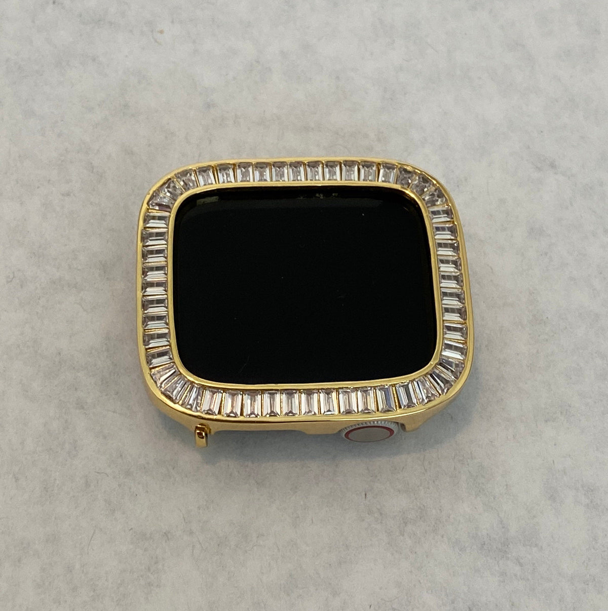 Series 2-11 Apple Watch Cover Yellow Gold Lab Diamond Bezel 38mm-46mm Iphone Watch