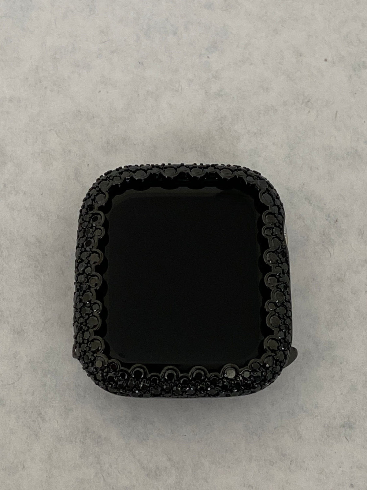 Black on Black Apple Watch Cover 41mm 45mm 49mm Ultra Apple Watch Case Lab Diamond Smartwatch Bumper 38-44mm Series 2-11 Gift for he6