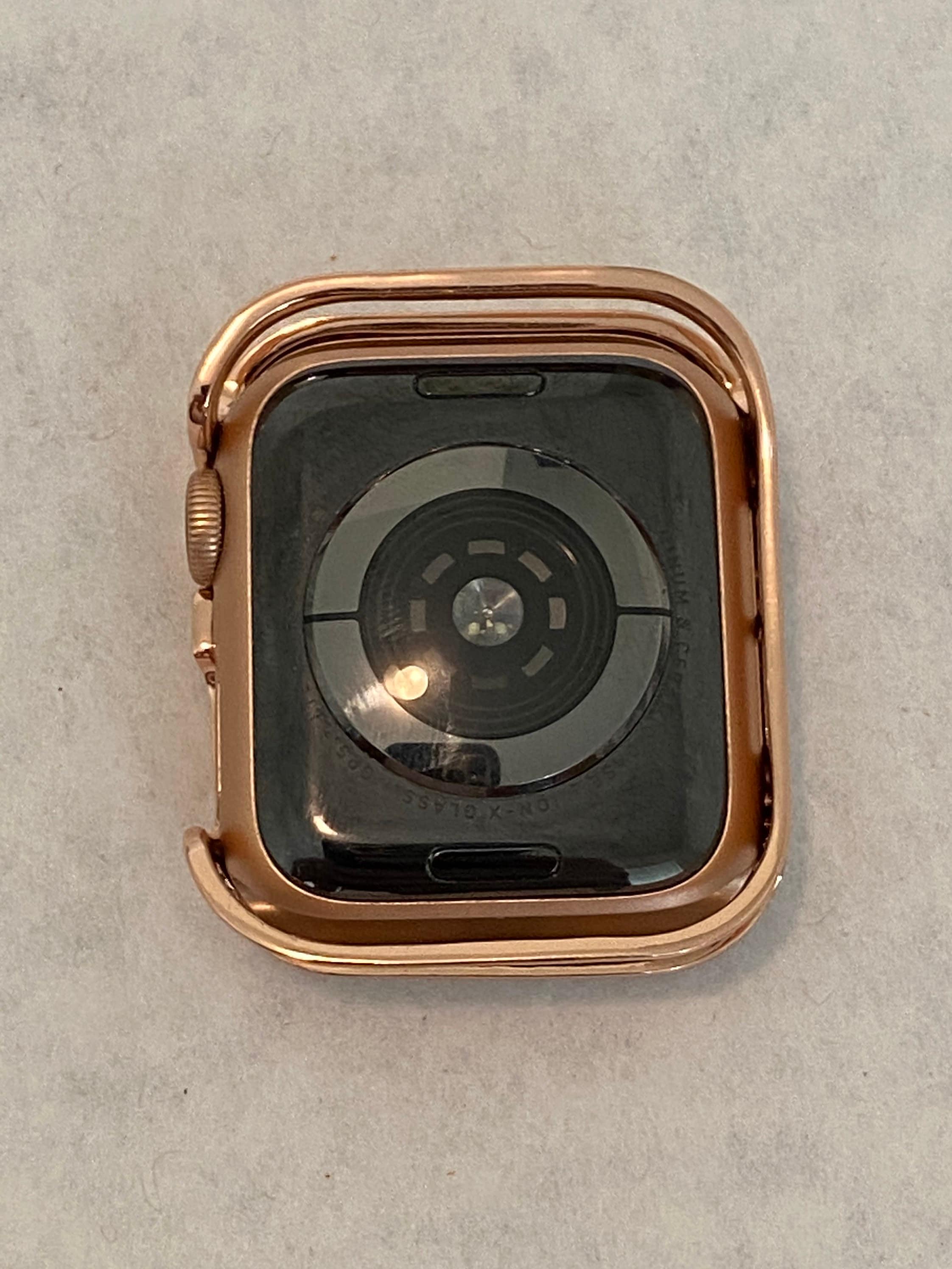 41mm 45mm Rose Gold Apple Watch Case Swarovski Crystal Bumper, Smartwatch Cover Lace 38mm 40mm 42mm 44mm Gift for her Iwatch Candy