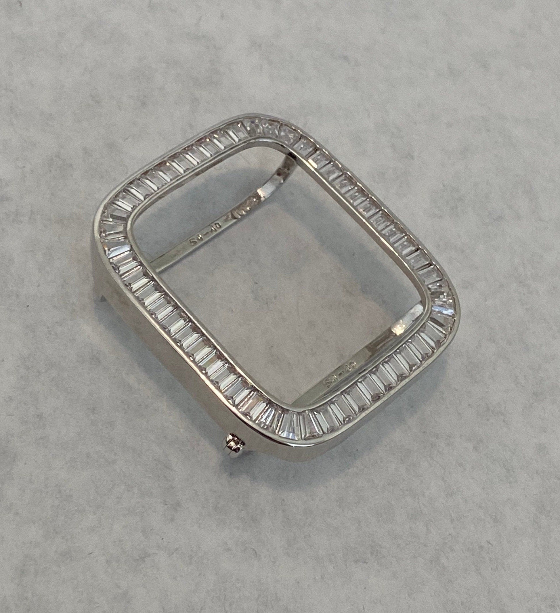 Bling Apple Watch Bezel Cover, Silver Iwatch Case Bling 38mm 40mm 42mm 44mm Series 1-8, Smartwatch Bumper 41mm 45mm Series 9