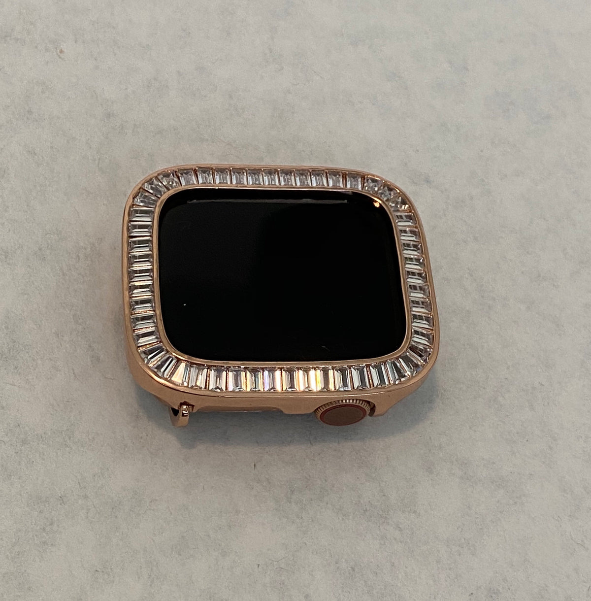 Series 2-11 Apple Watch Case Rose Gold Lab Diamond Bezel Apple Watch Cover 38mm-46mm Bling