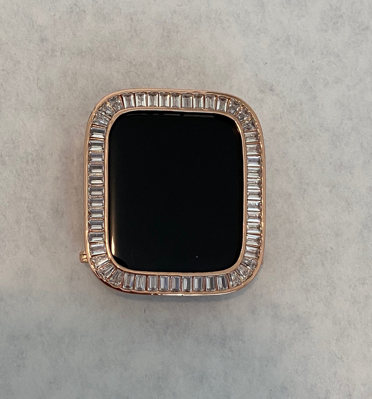 Series 2-11 Apple Watch Case Rose Gold Lab Diamond Bezel Apple Watch Cover 38mm-46mm Bling