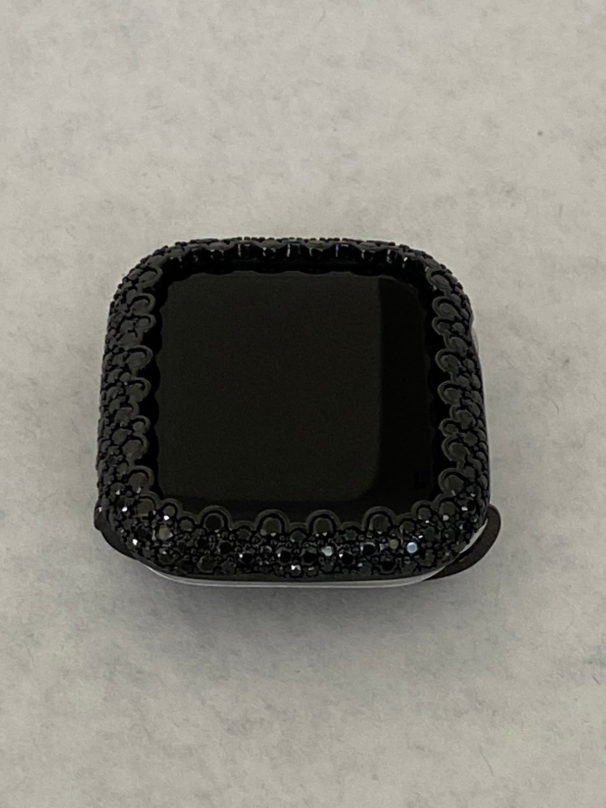 Black on Black Apple Watch Cover 42mm 46mm Series 11 Apple Watch Case Lab Diamond Smartwatch Bumper 38-44mm Series 2-11 Gift for her