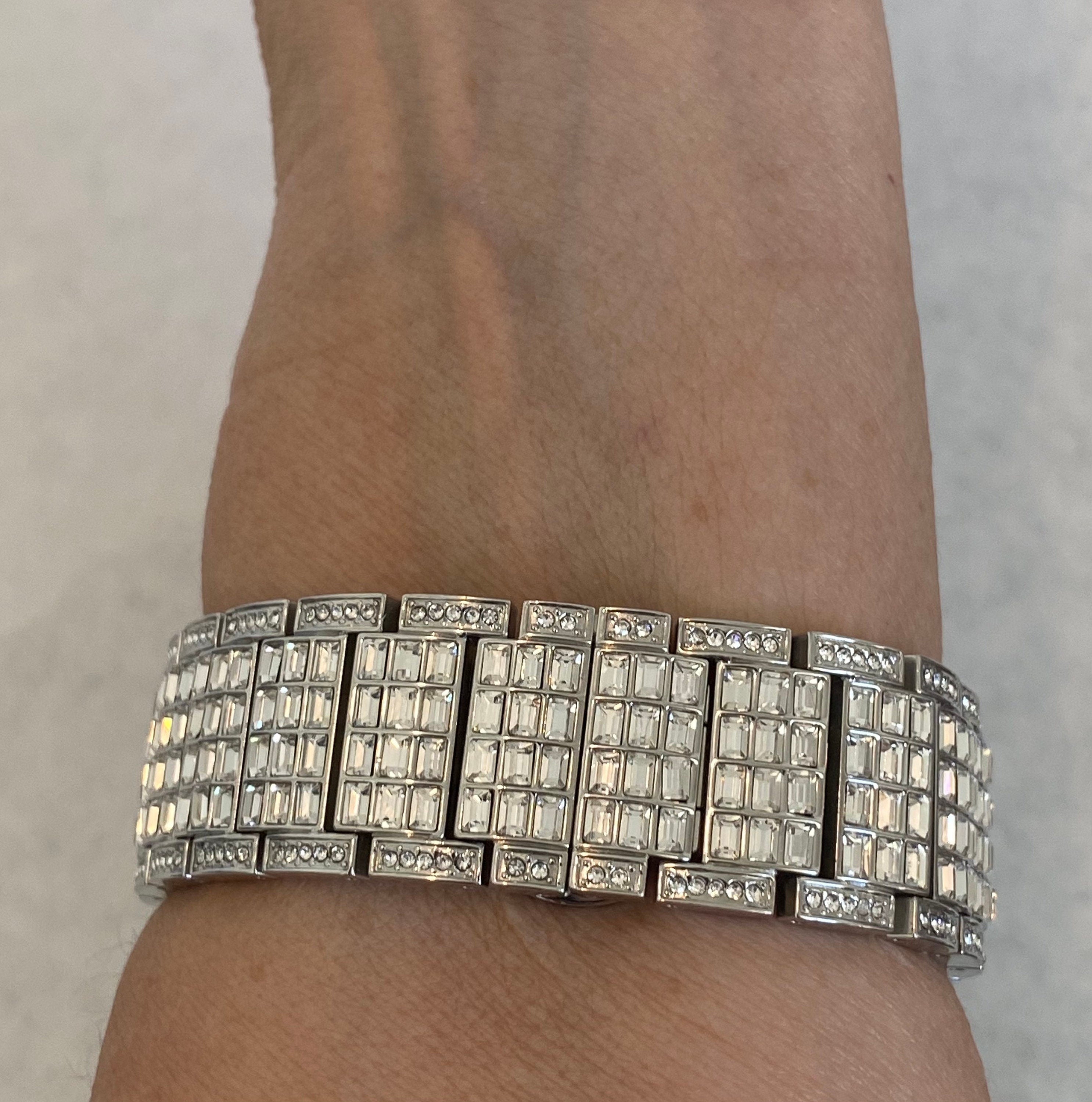 Swarovski Crystal Apple Watch Band Silver Baguette & or Apple Watch Case Lab Diamond Bezel Cover Apple Watch Case Bling 38mm-49mm Ultra Gift