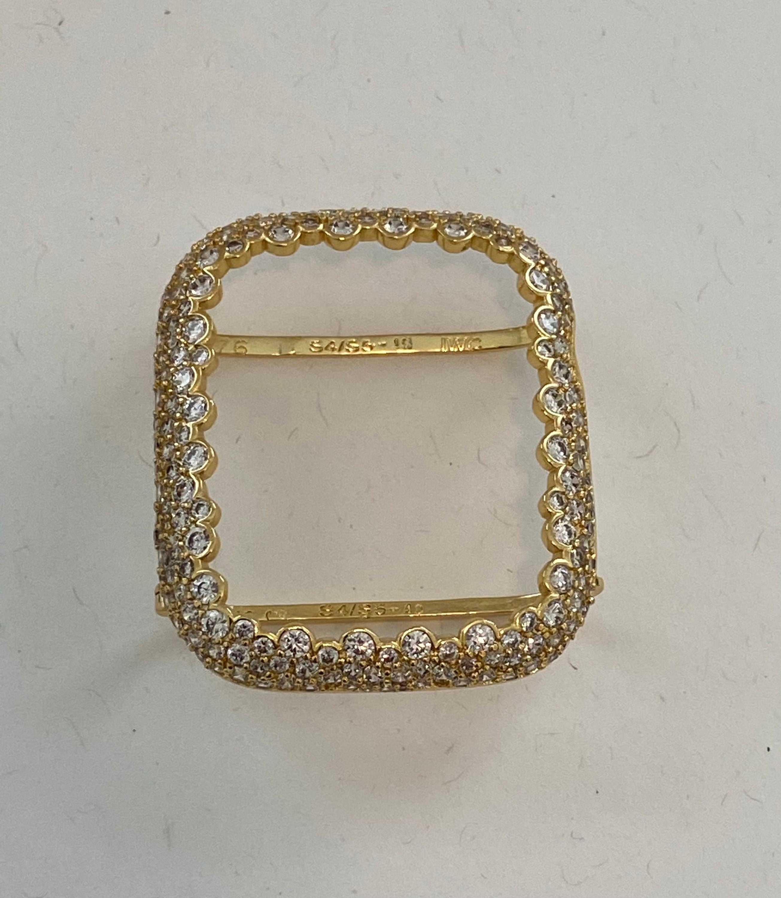 Gold Apple Watch Band 41mm 45mm 49mm Ultra Swarovski Crystals & or Apple Watch Case Lab Diamond Bezel Cover Bling 38mm-44mm Iwatch Candy