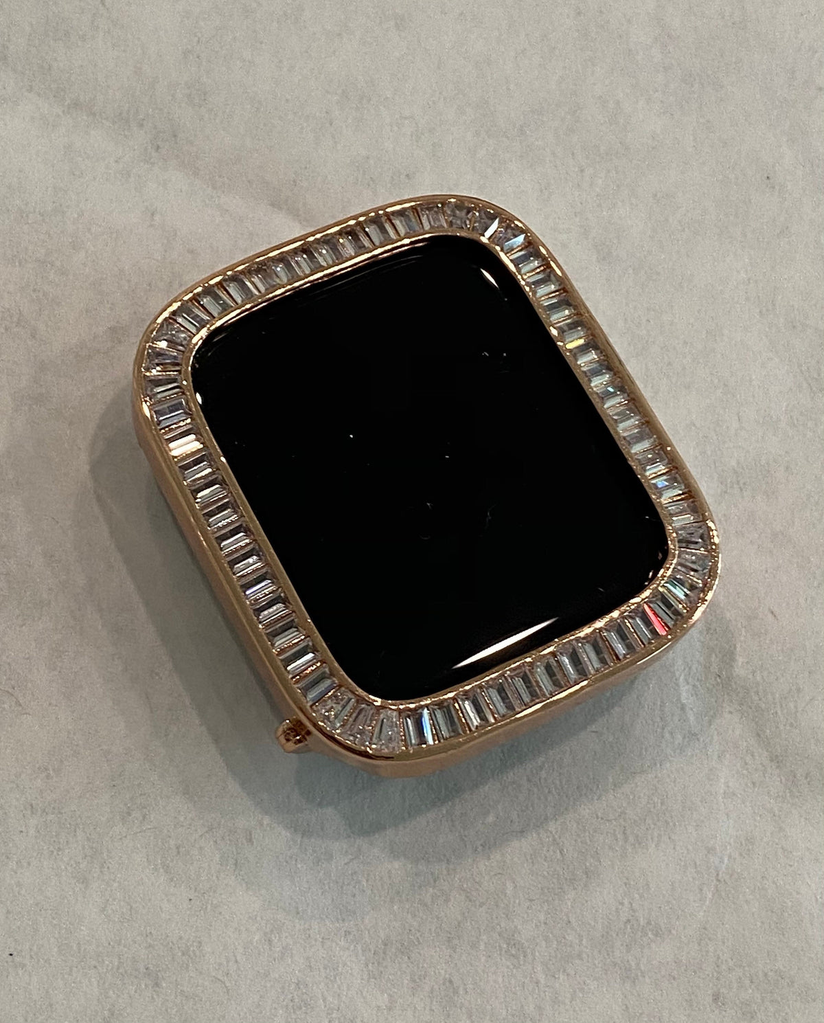 Series 2-11 Apple Watch Band Rose Gold Swarovski Crystal Baguettes 38-46mm & or Apple Watch Case Lab Diamond Bezel Iwatch Candy