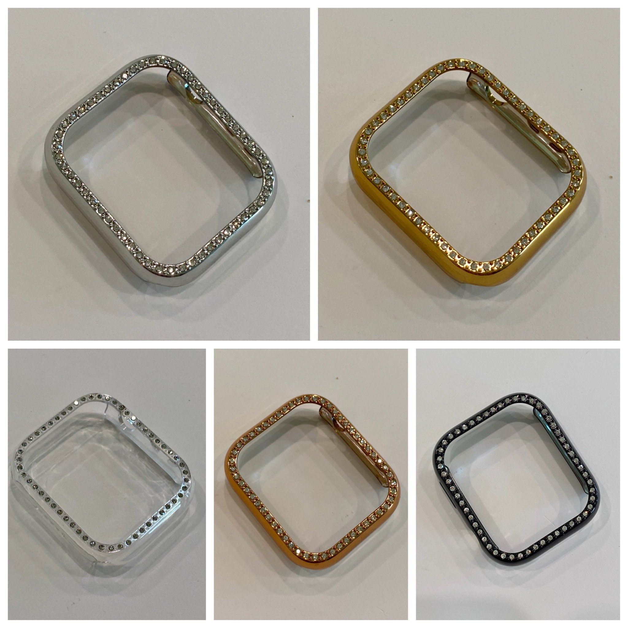 Series 10 Apple Watch Cover Swarovski Crystals Choice of Color Silver, Gold, Rose Gold, Black Iphone Watch Case 41mm 42mm 45mm 46mm 49mm