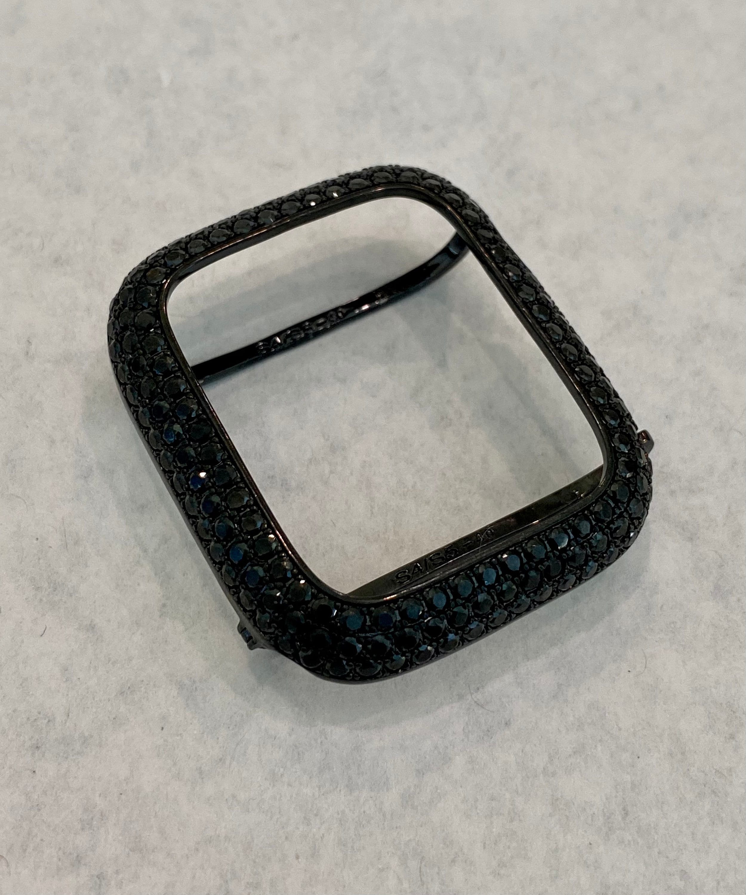 Black Apple Watch Band Series 10 Stainless Steel & or Apple Watch Cover Lab Diamond Bezel 38mm-49mm Protective Iphone Watch Case Bling