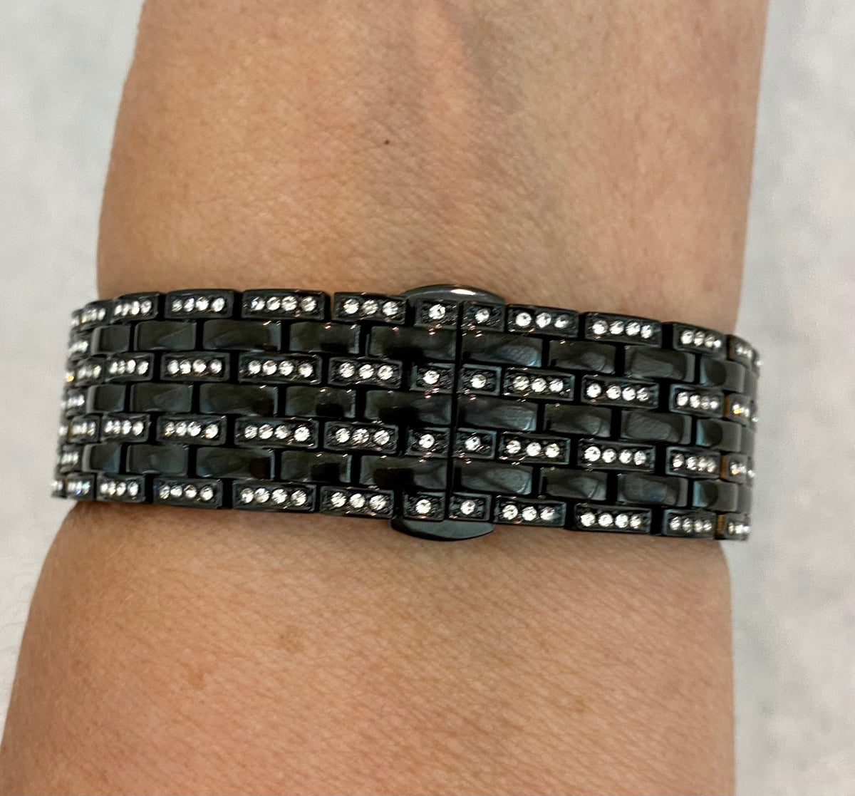 Series 10-11 Black Apple Watch Band Swarovski Crystals 42mm 46mm & or Apple Watch Bezel Iphone Watch Case Protector 41mm 45mm 49mm Bling