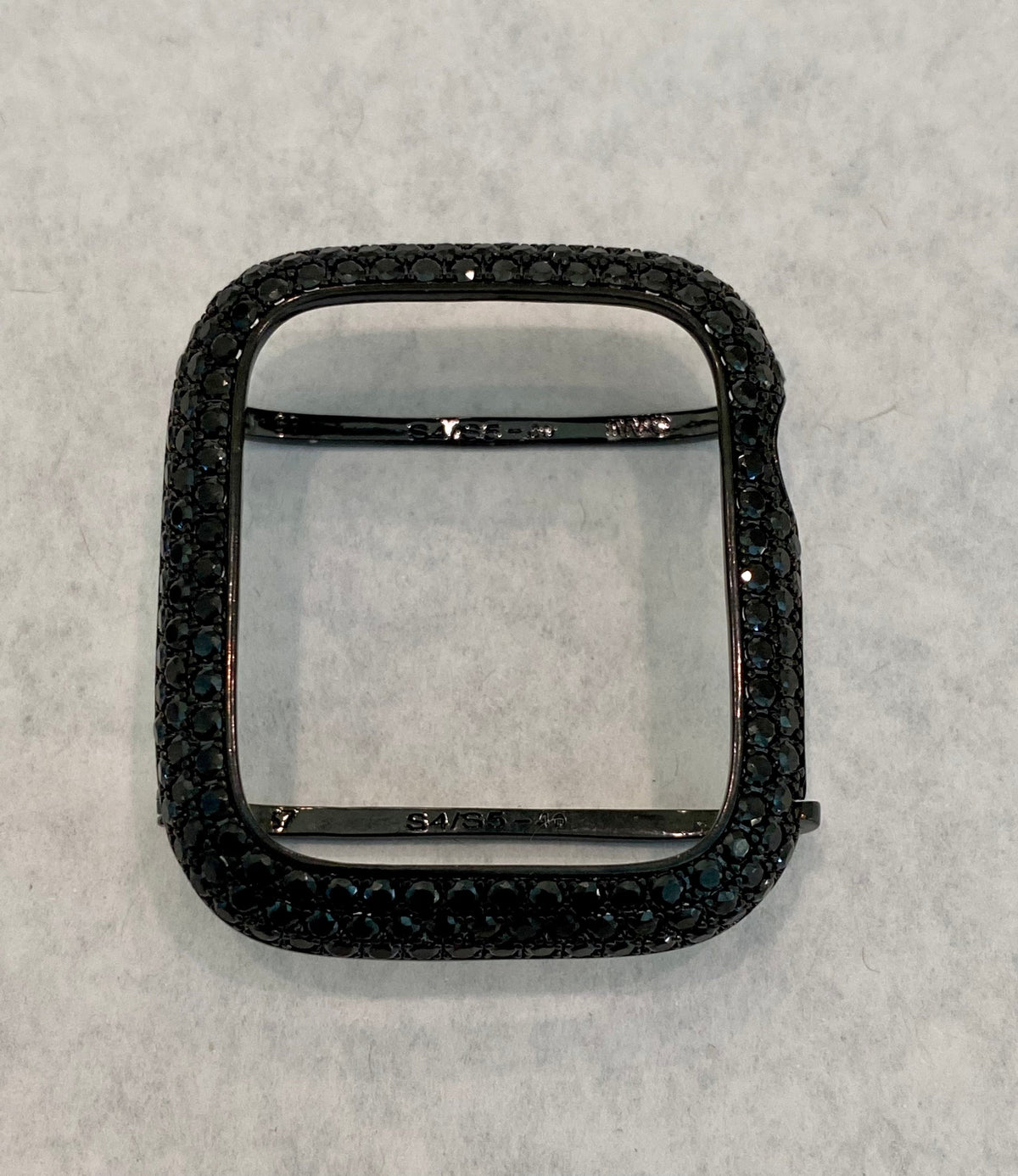 Series 11 Black Apple Watch Band 38mm-49mm Stainless Steel Ultra Thin & or Lab Diamond Bezel Cover Smartwatch Bumper Bling Series 1-11 SE