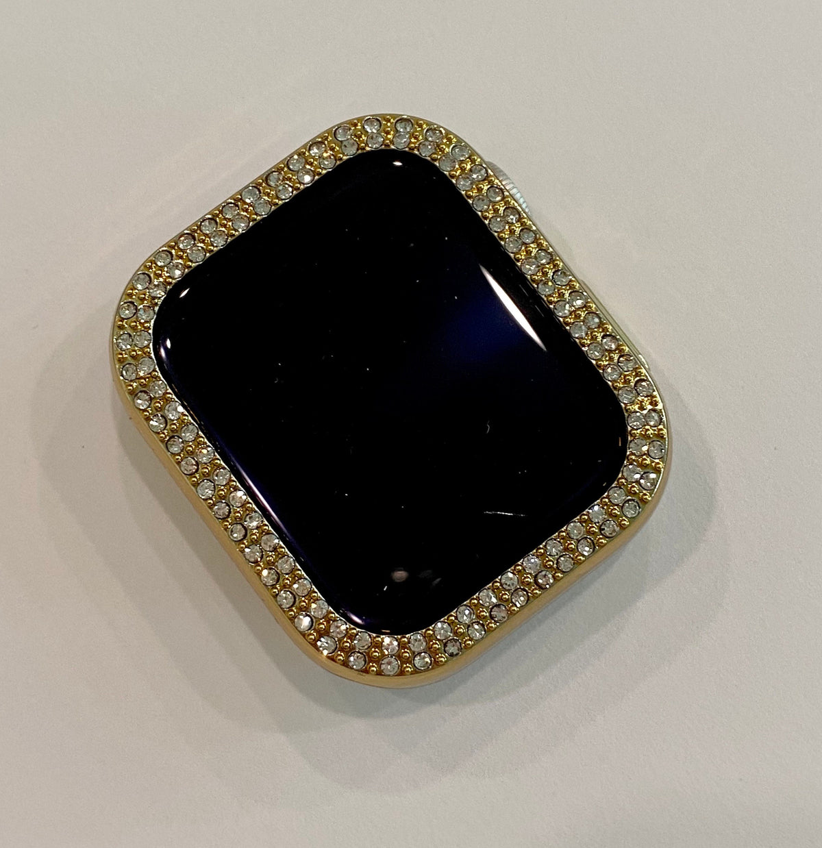 Yellow Gold Crystal Apple Watch Case High End Crystals Bling Iphone Watch Case 38mm-49mm Series 10-11