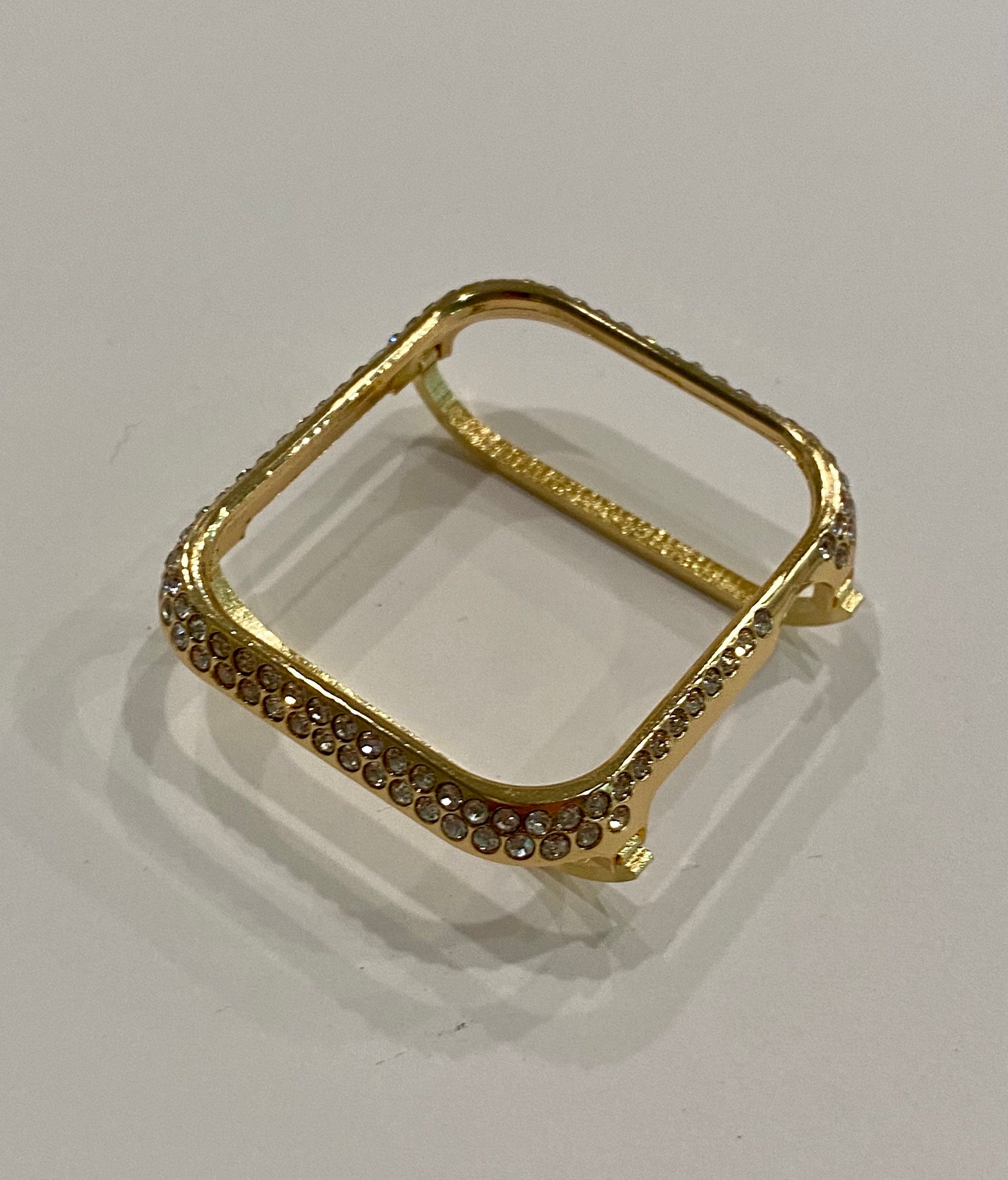 New Series 8 Apple Watch Bezel Case Cover 41mm Silver, Rose Gold, Yellow Gold Swarovski Crystals Stainless Steel Smartwatch Bumper Bling