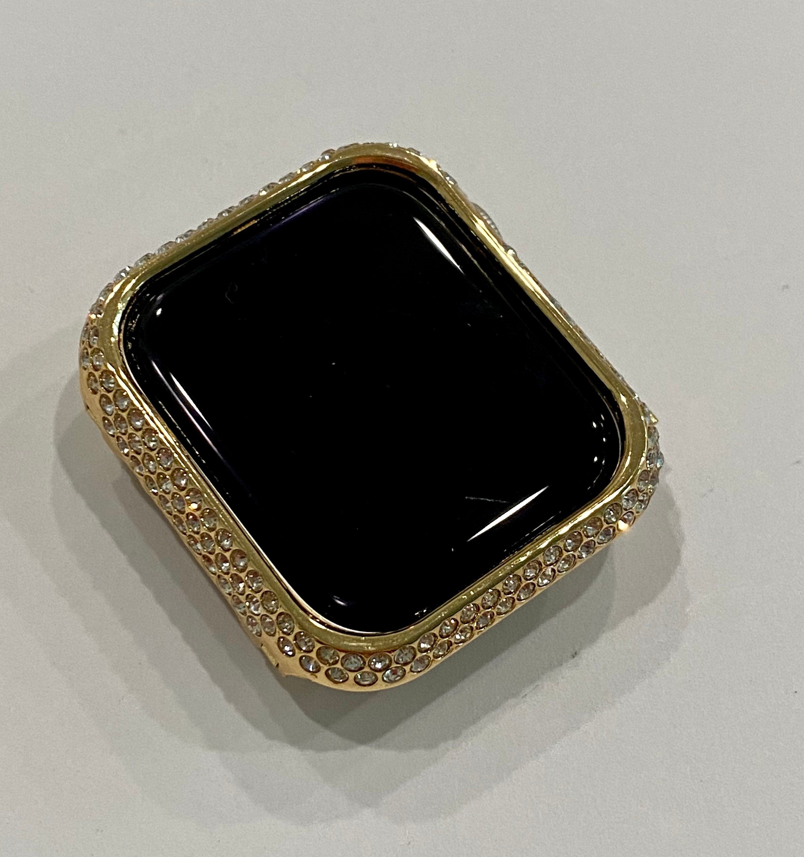 New Series 8 Apple Watch Bezel Case Cover 41mm Silver, Rose Gold, Yellow Gold Swarovski Crystals Stainless Steel Smartwatch Bumper Bling