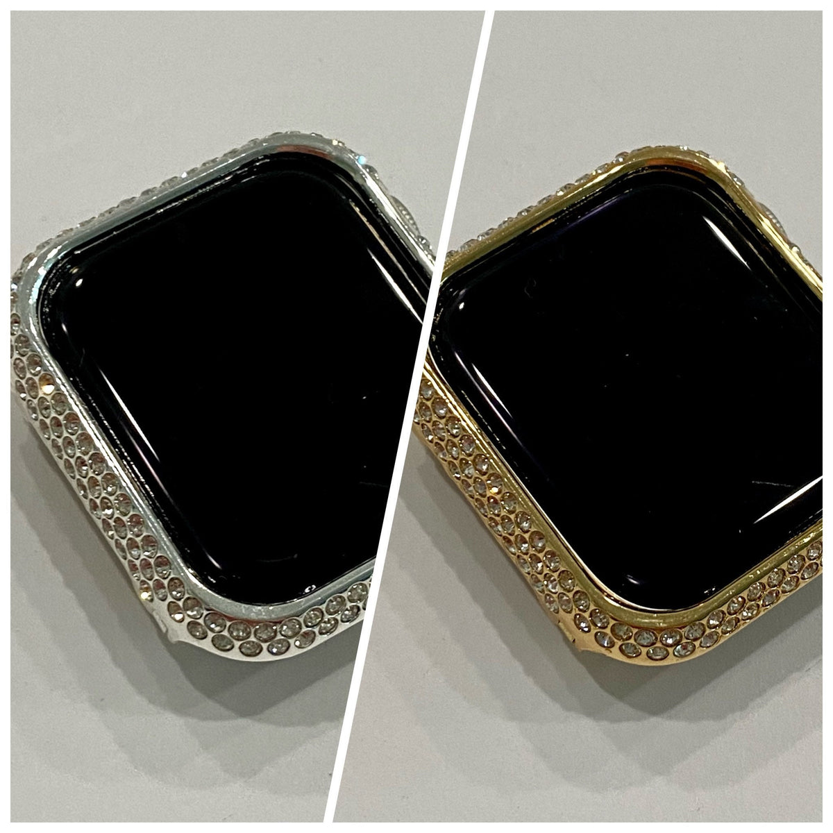 Apple Watch Bezel Case Cover 41mm Silver, Rose Gold, Yellow Gold Swarovski Crystals Stainless Steel Smartwatch Bumper Bling