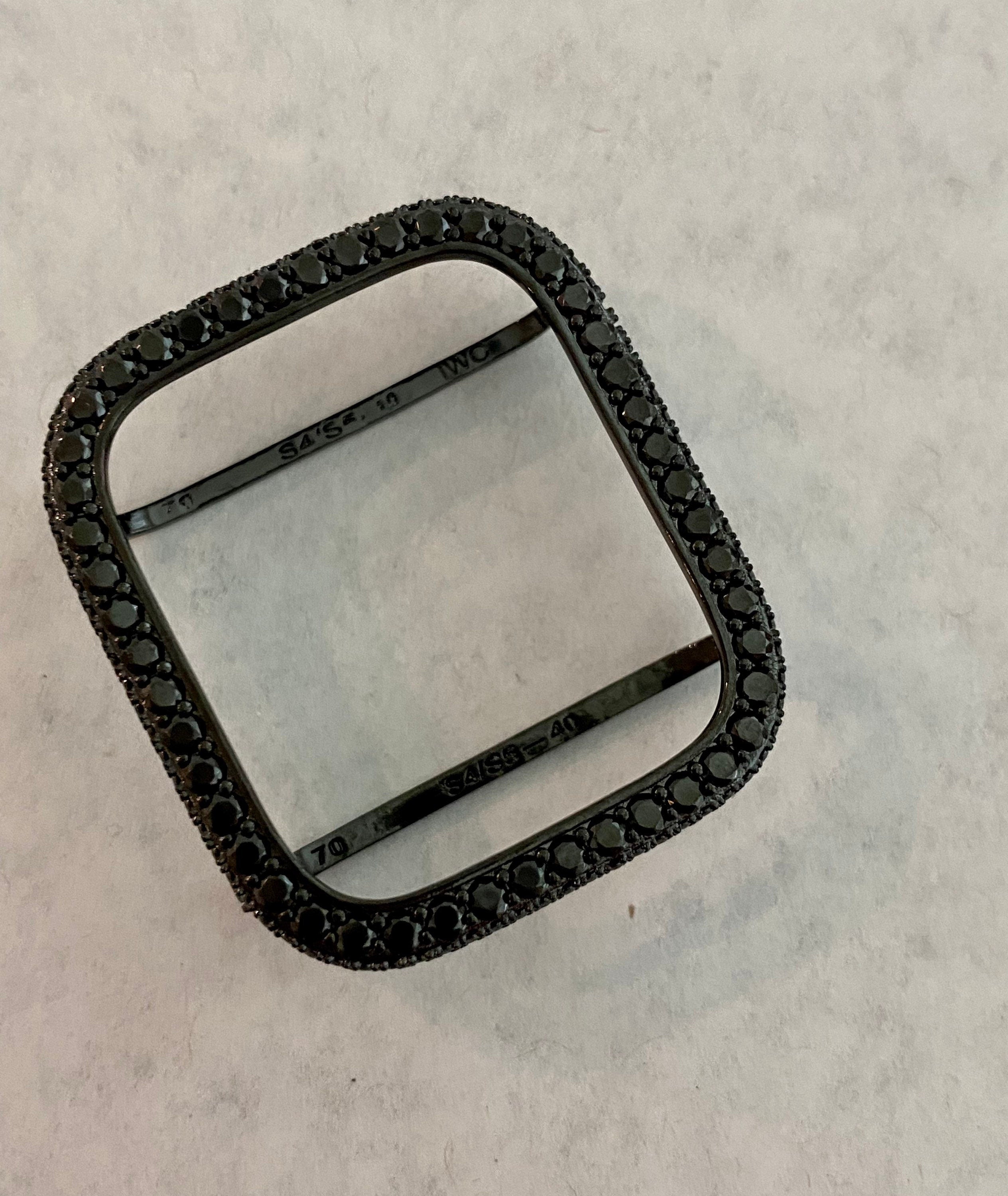 41mm 45mm Apple Watch Band 49mm Ultra Stainless Steel & or Black on Black Apple Watch Cover Lab Diamond Bezel Case Iwatch Candy Series 9