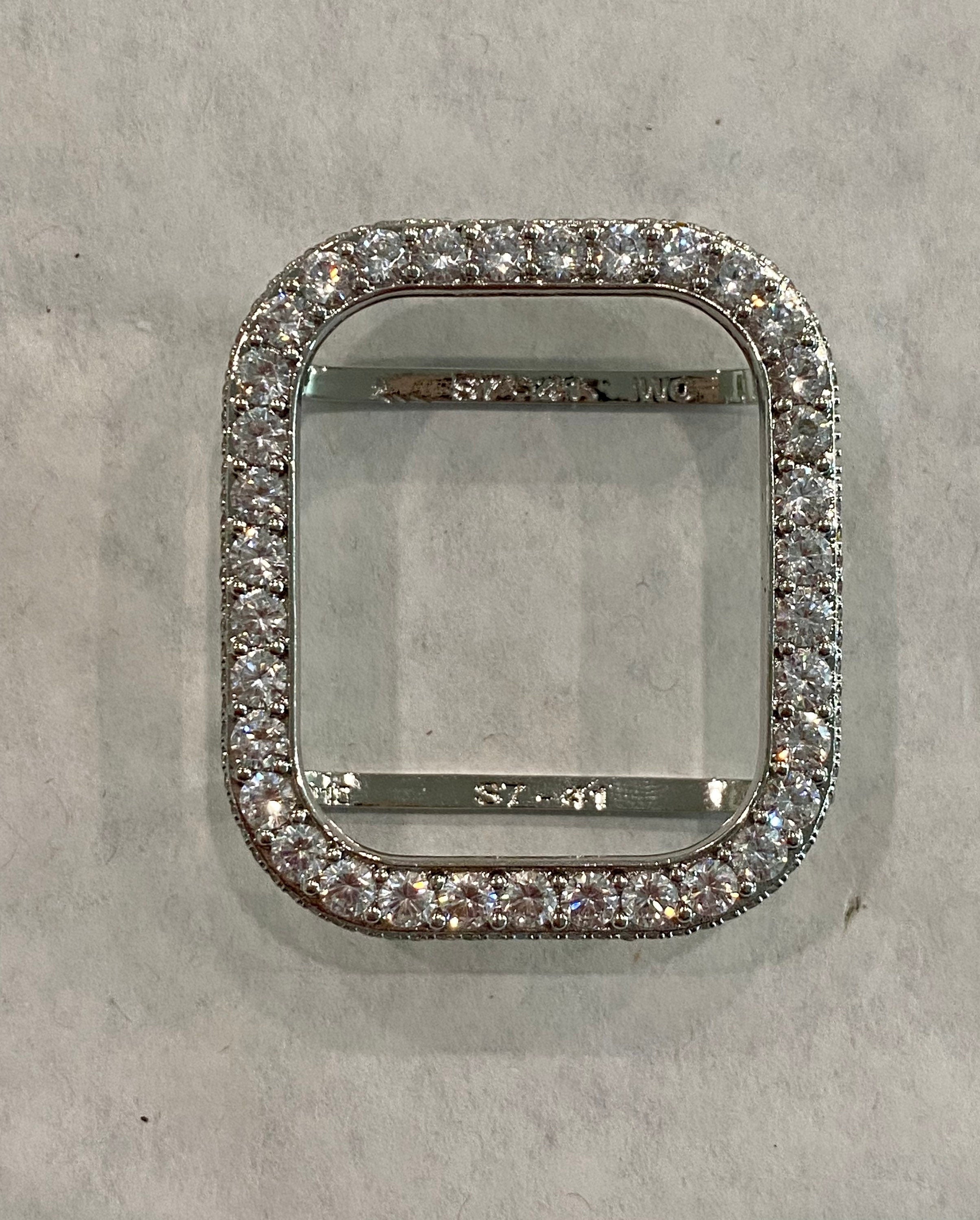 Series 2-9 Apple Watch Bezel Cover 41mm 45mm Silver 3.5mm Apple Watch Case Lab Diamond Bumper for Smartwatch 38mm 40mm 42mm 44mm S1-8