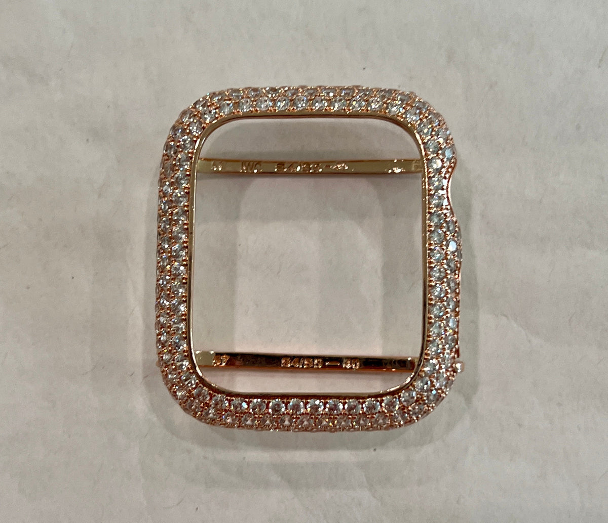 Pave Apple Watch Band Women 38 40 41 42 44 45 46 49 Ultra Swarovski Crystal Rose Gold & or Apple Watch Cover Lab Diamond Bezel Series 10-11