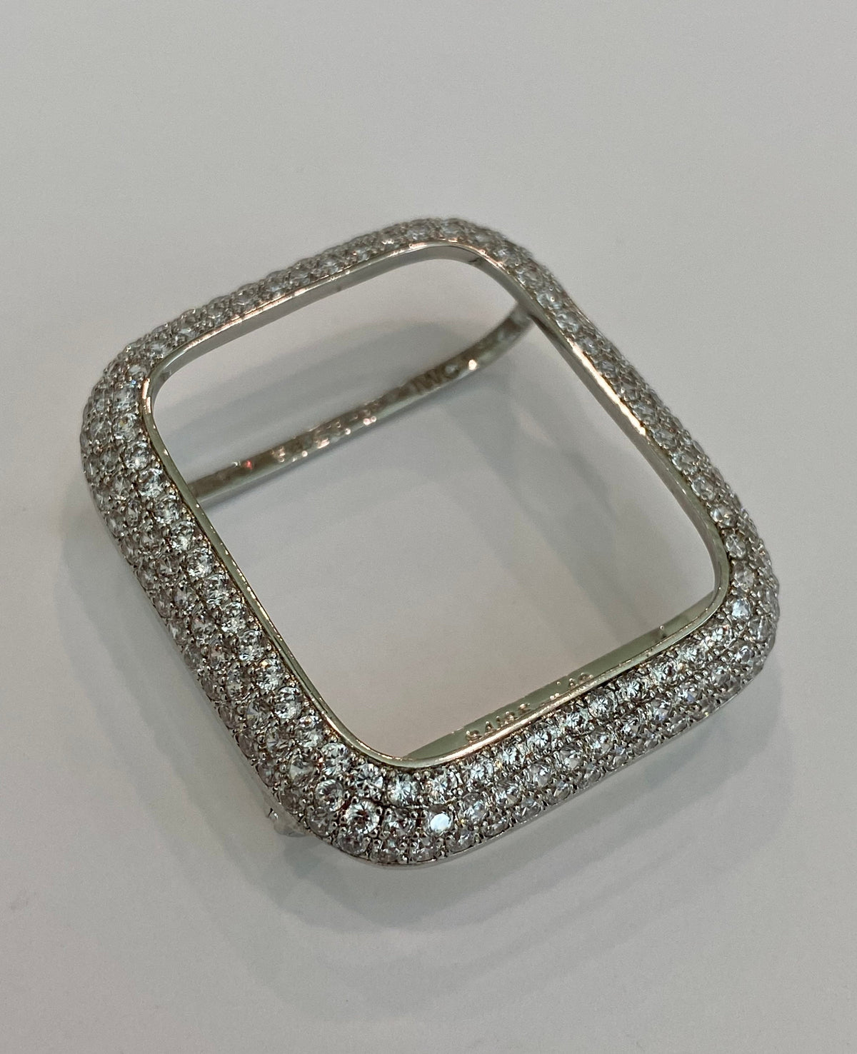 Custom Apple Watch Band 46mm Woman Silver High End Crystal & or Apple Watch Cover, Lab Diamond Bezel Bling