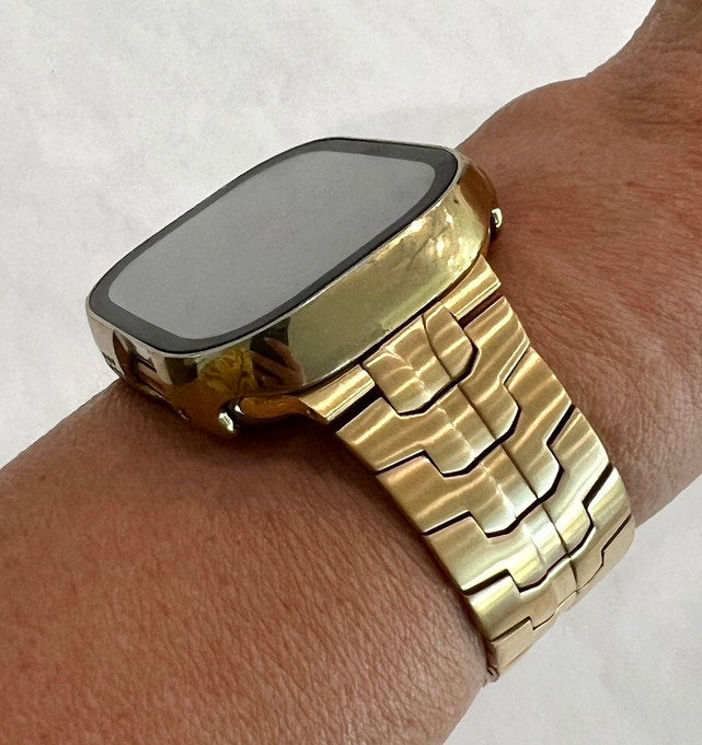 Apple Watch Band Series 10 42mm 46mm Gold Stainless Steel for Iphone Watch - Iwatch Band Straps 44mm 45mm 49mm Ultra