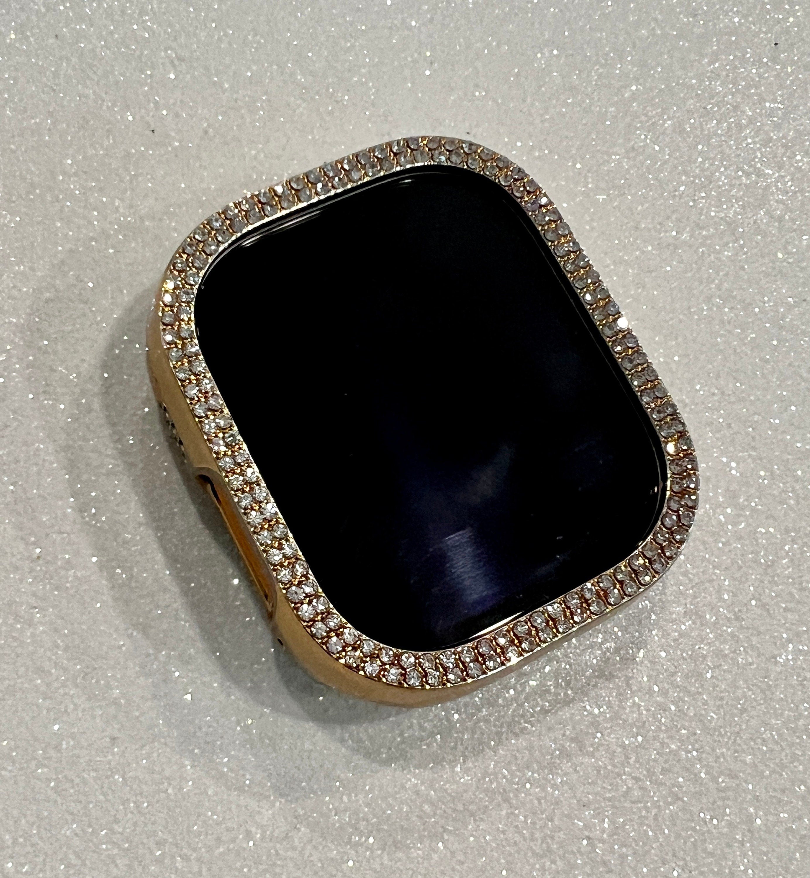 Ultra 49mm Gold Apple Watch Cover Swarovski Crystals in a Protective Bumper Style Hard Frame also sizes 38mm-45mm Iwatch Candy Bling