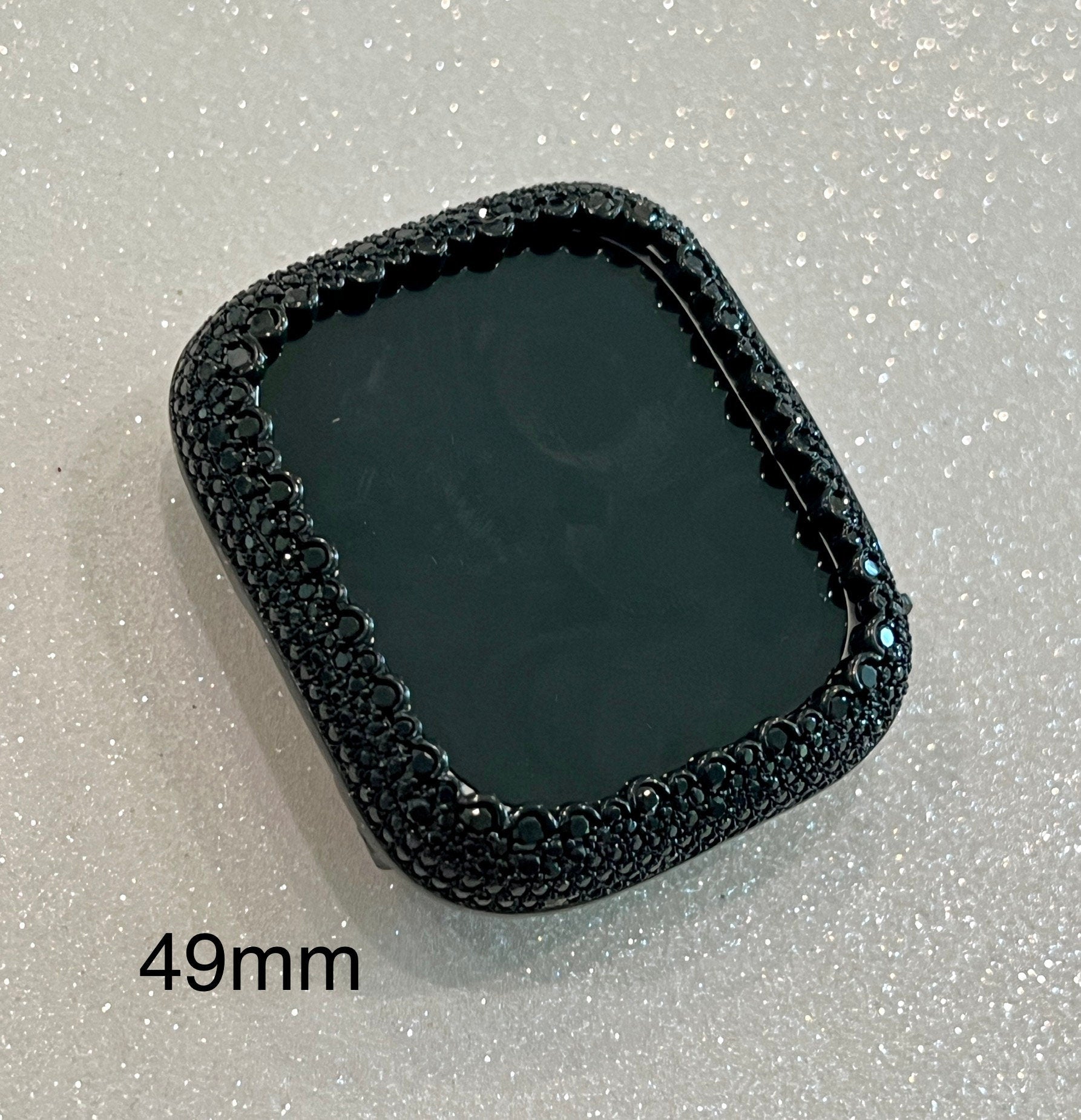 Luxury 41mm 45mm 49mm Ultra Black Apple Watch Bezel Cover Black Lab Diamond Bezel Iwatch Bumper 38mm 40mm 42mm 44mm Series 7