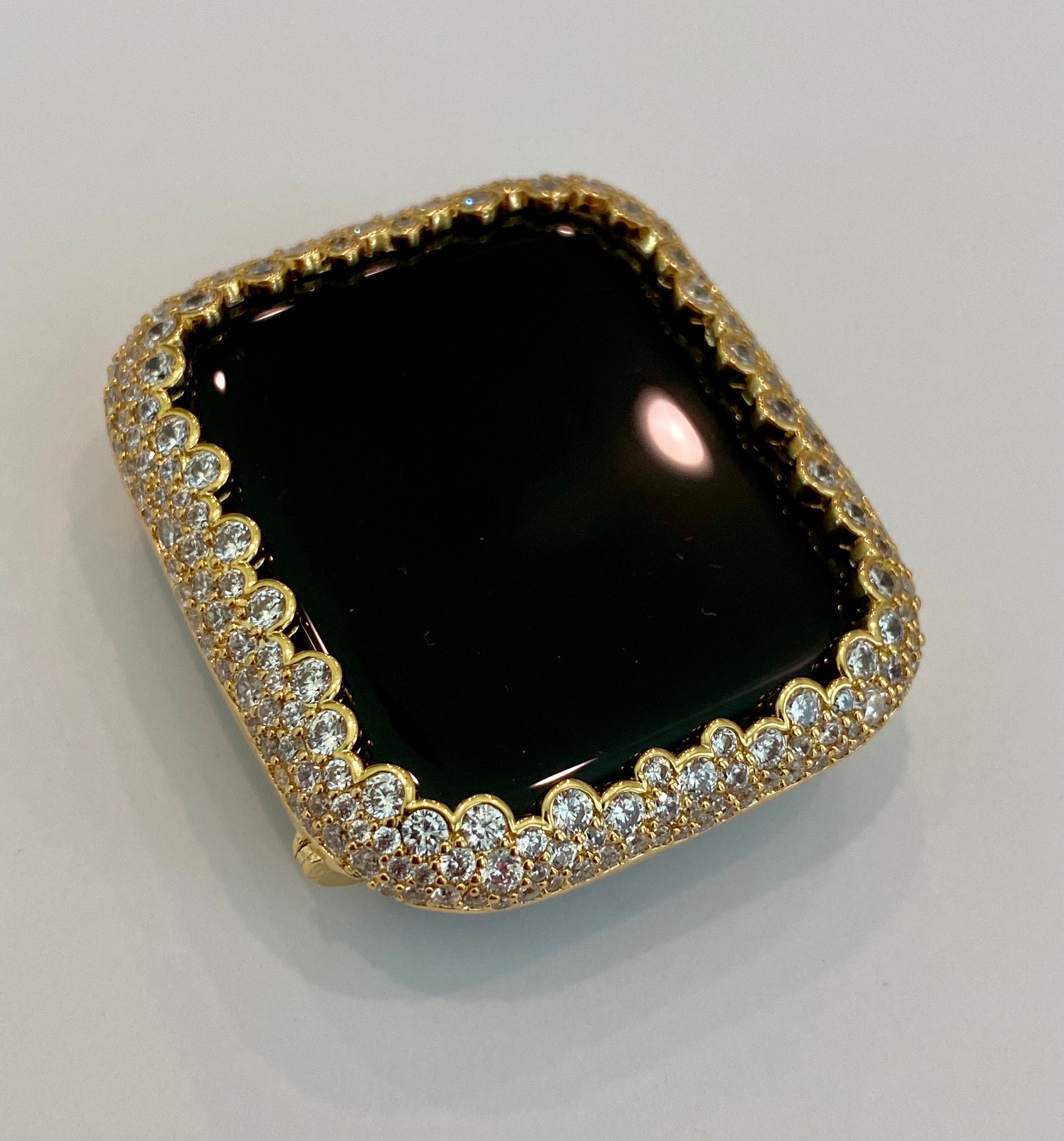 Gold Apple Watch Cover 41mm 45mm 49mm Ultra Lab Diamond Bezel Apple Watch Case Bumper Bling 38mm 40mm 42mm 44mm Series 2-11
