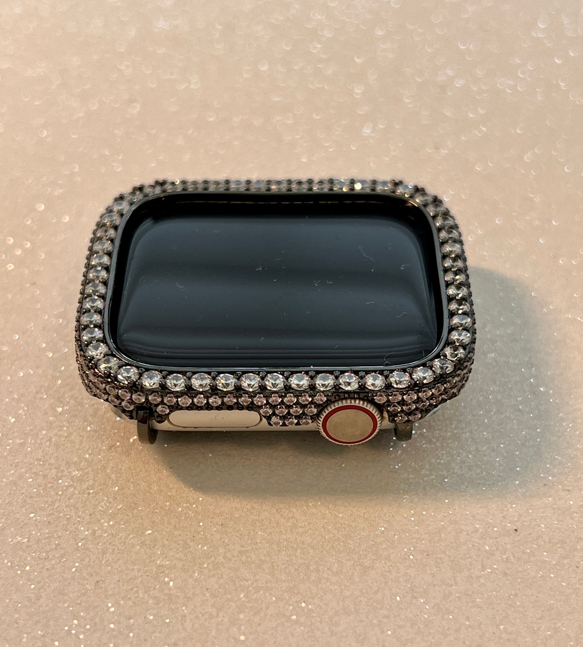 Series 10-11 Black Apple Watch Cover 42mm 46mm Lab Diamond Bezel Crystal Iphone Watch Case Protective Bumper 38mm-49mm Ultra Bling