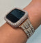 Huge Bling Apple Watch Band Women Rose Gold Stainless Steel Swarovski Crystals & or Apple Watch Cover Lab Diamond Bezel Case Bling 38mm-45mm