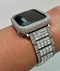 Men Apple Watch Band Women Silver Swarovski Crystal Stainless & or Apple Watch Cover Lab Diamond Bezel Case Iwatch Candy Bling 38-49mm Ultra