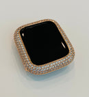 Apple Watch Band Women Rose Gold Swarovski Crystals & or Apple Watch Cover Pave Lab Diamond Bezel Case 38mm-49mm Ultra Iwatch Candy Bling