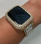 Mens Apple Watch Band Women Gold Swarovski Crystals & or Apple Watch Cover Pave Lab Diamond Bezel 38mm-49mm Ultra Iwatch Candy Bling