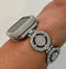 Designer Apple Watch Band Womens Silver Pave Swarovski Crystals & or Apple Watch Cover Case Lab Diamond Bezel Bling 38mm-45mm S1-8