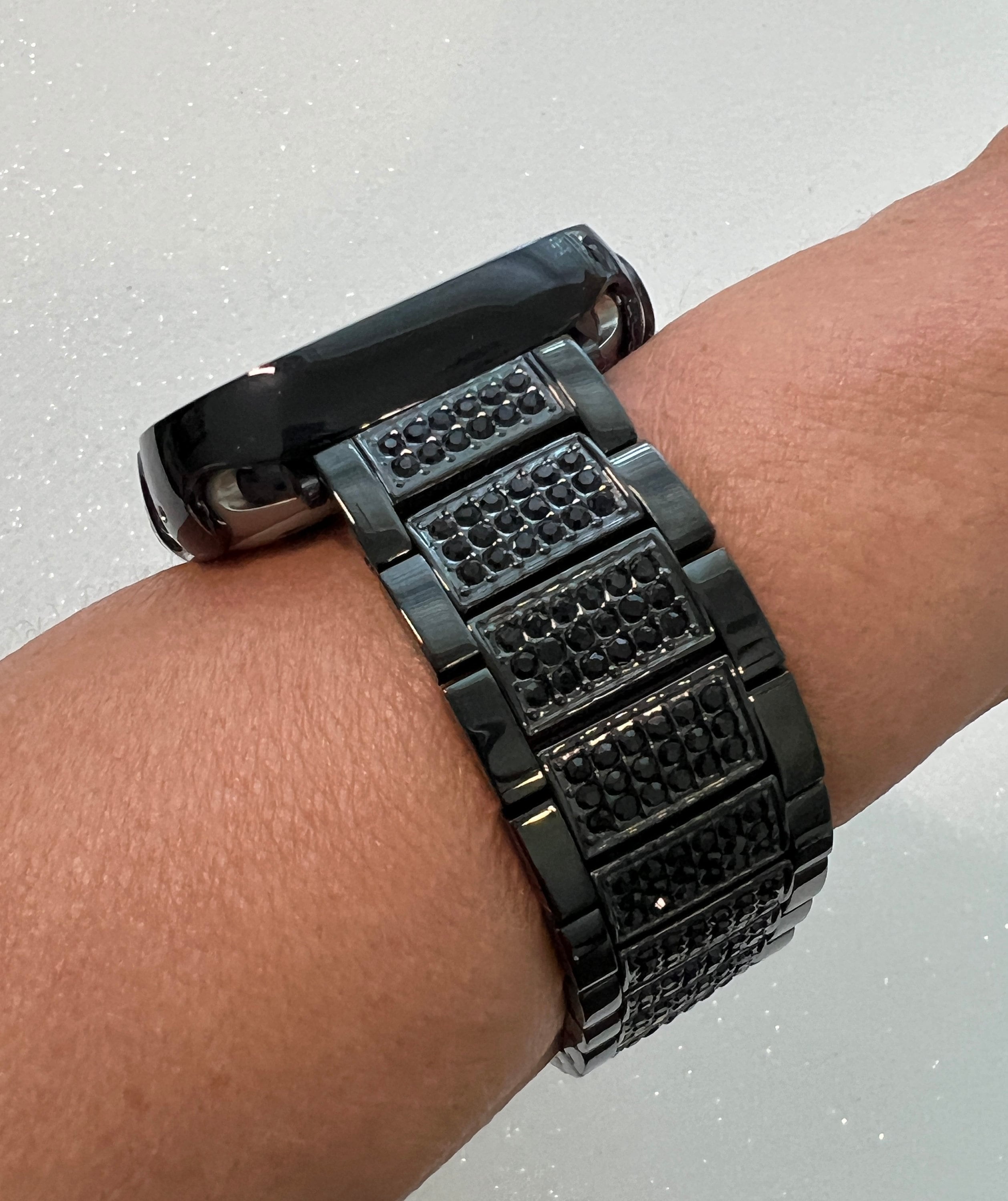 Apple Watch Band Black on Black 49mm Ultra Crystals & or Apple Watch Cover Tempered Glass Screen Protector Poly Carbonate Apple Watch Face