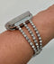 Designer Apple Watch Band Womens Silver Swarovski Crystal Bracelet & or Apple Watch Case Pave Lab Diamonds Iwatch Candy Bumper Bling 38-49mm