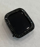 Sleek Black Apple Watch Band Bangle Bracelet Womens & or Custom Apple Watch Case Large Baguette Lab Diamonds Iwatch Candy 40 41 44 45mm